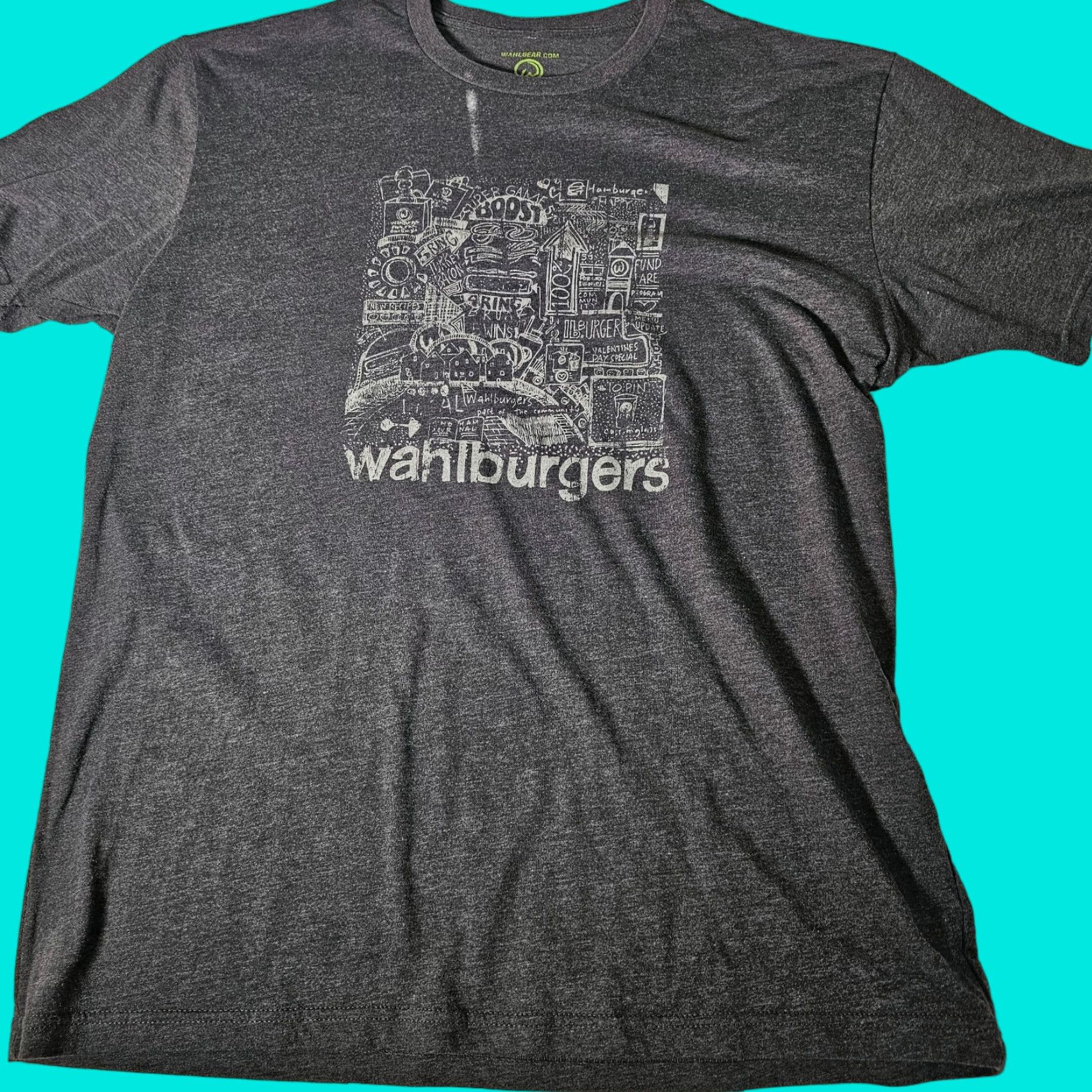 Vintage Wahlburger Shirt LARGE Unisex T-Shirt Black Crew Neck Logo Tee Wahlburgers Buttons Not Included (adjust if needed) Size US L / EU 52-54 / 3 - 1 Thumbnail