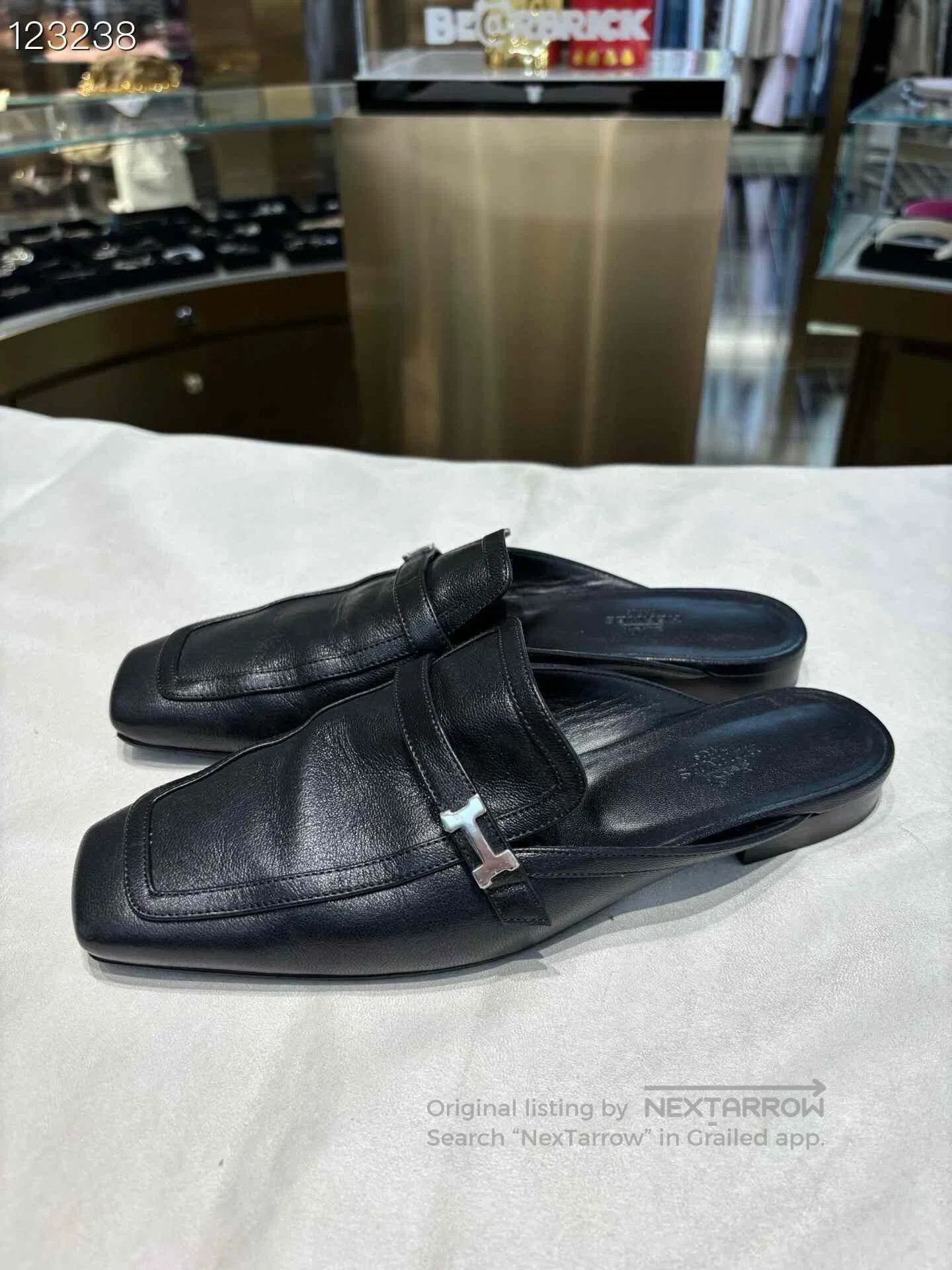 Hermes Hermès Groupie Women's Black Mules. Size US 7.5 / IT 37.5 - 3 Thumbnail