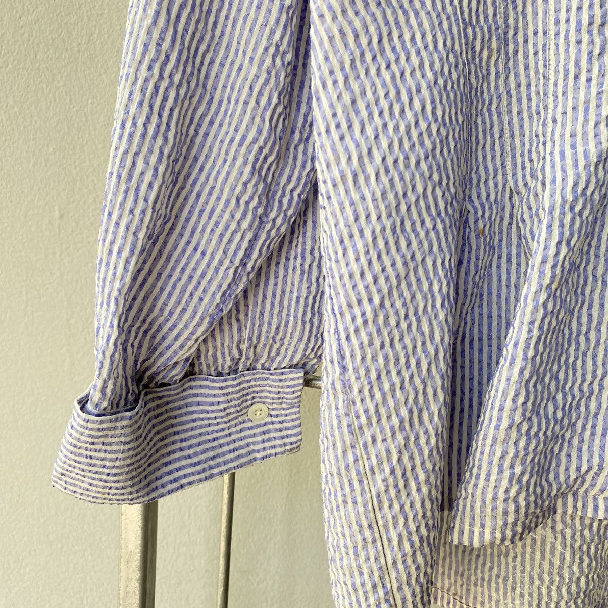 Celine CELINE Blue & White Striped Textured Blazer Shirt Size M / US 6-8 / IT 42-44 - 21 Thumbnail