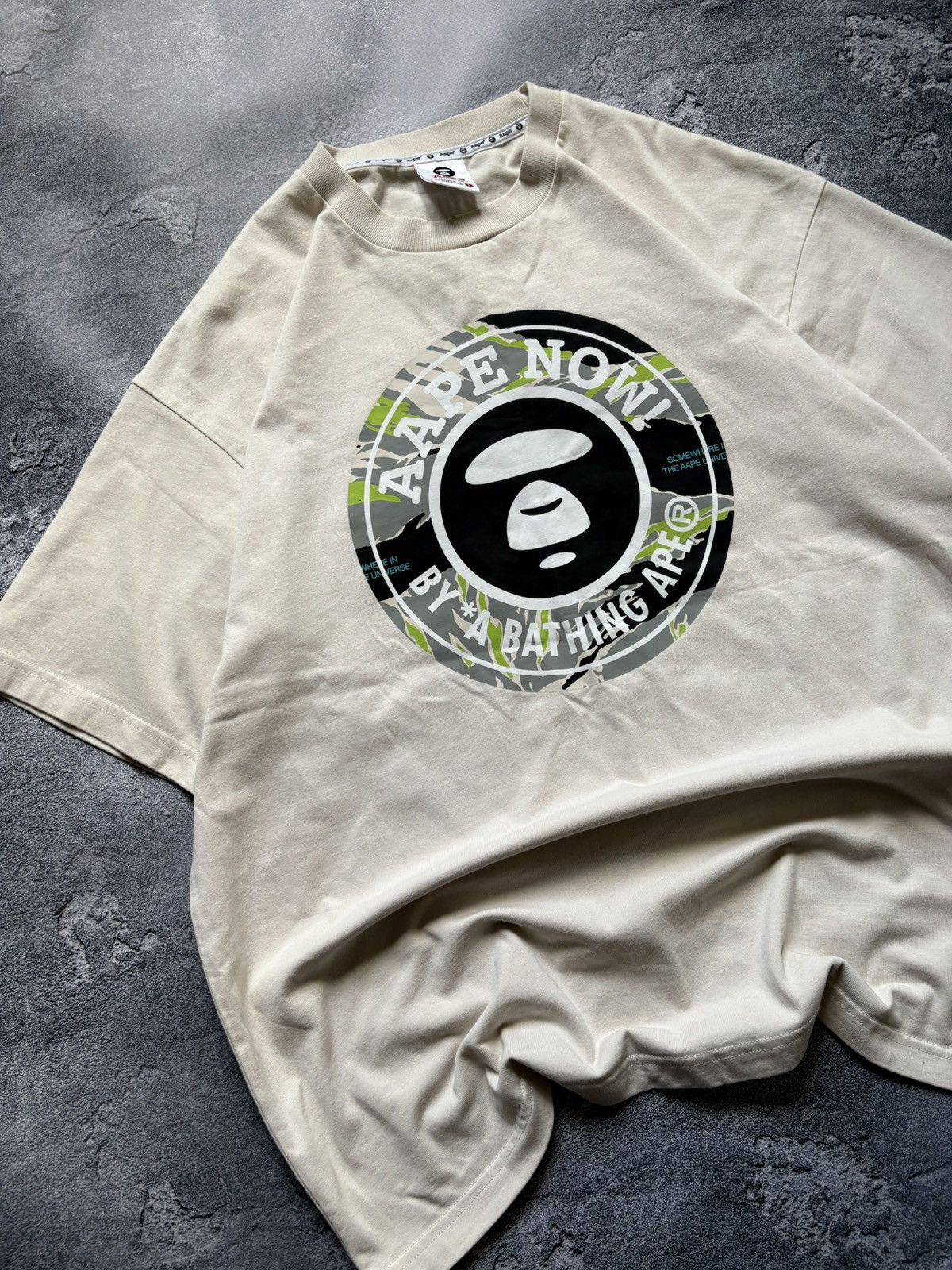 Aape Aape By A Bathing Ape Unvs Moonface Camo Logo Y2K T Shirt Size US L / EU 52-54 / 3 - 4 Thumbnail