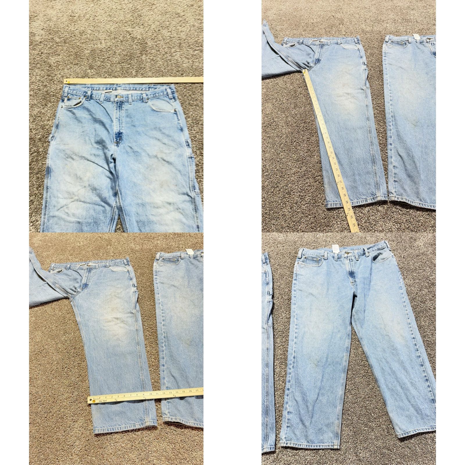 Carhartt Carhartt B460 Jeans Men Blue Denim 46x30 5-Pocket Relaxed Straight 46 30in Distressed Flaw Lot of 2 - Vintage: No Size US 30 / EU 46 - 8 Thumbnail