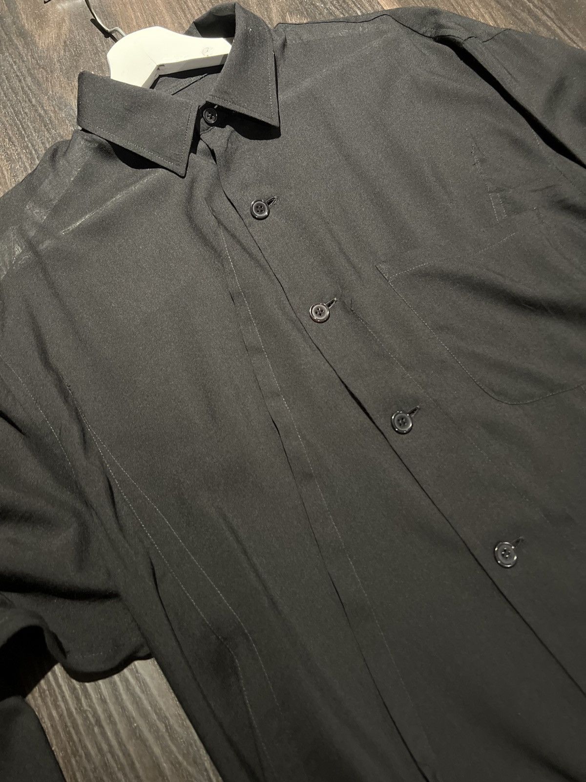 Yohji Yamamoto Yohji Yamamoto Pour Homme Overlap Details Cellulose shirt Size US L / EU 52-54 / 3 - 4 Thumbnail