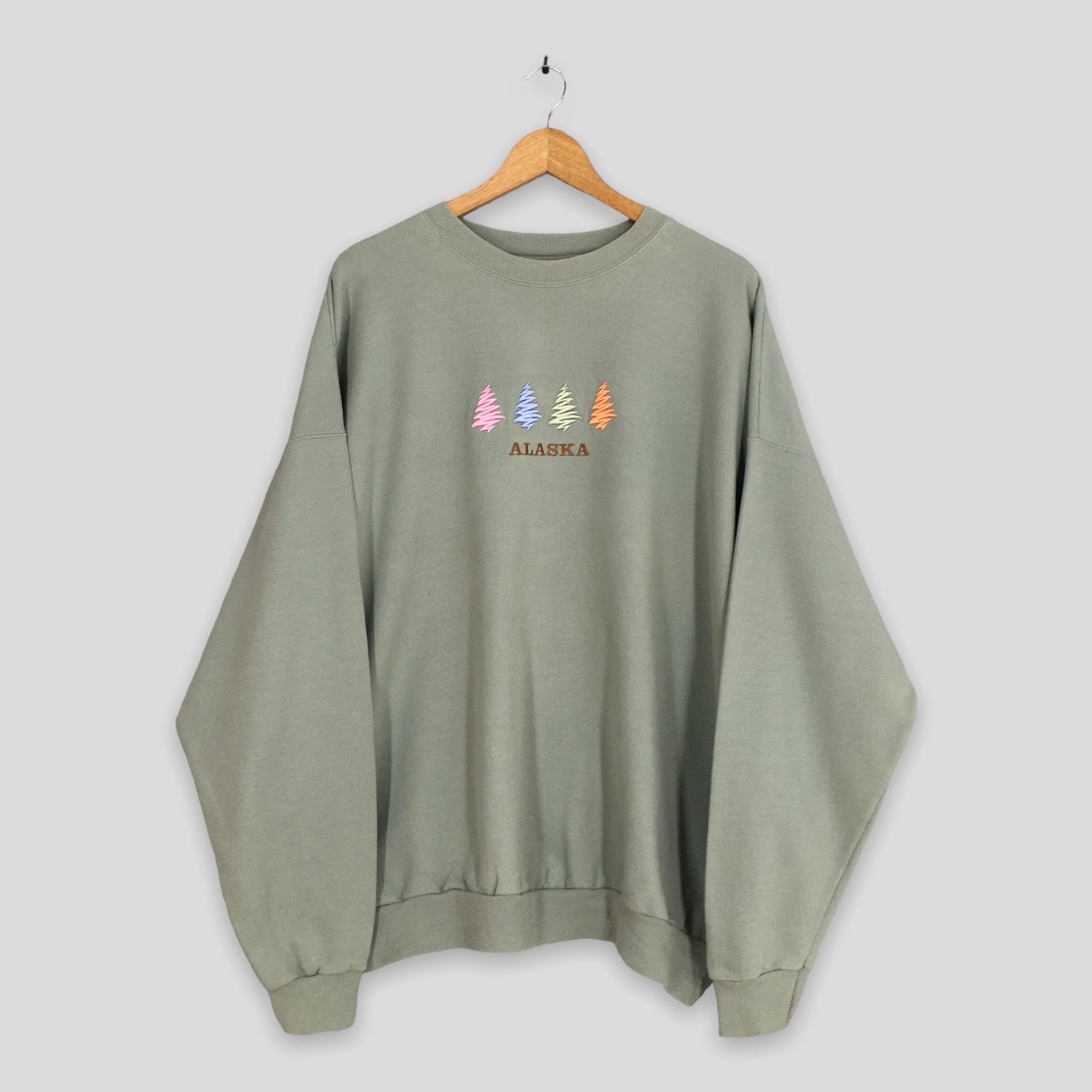 Hanes × Vintage Vintage Y2K Alaska US State Green Sweatshirt XXLarge Size US XXL / EU 58 / 5 - 1 Thumbnail