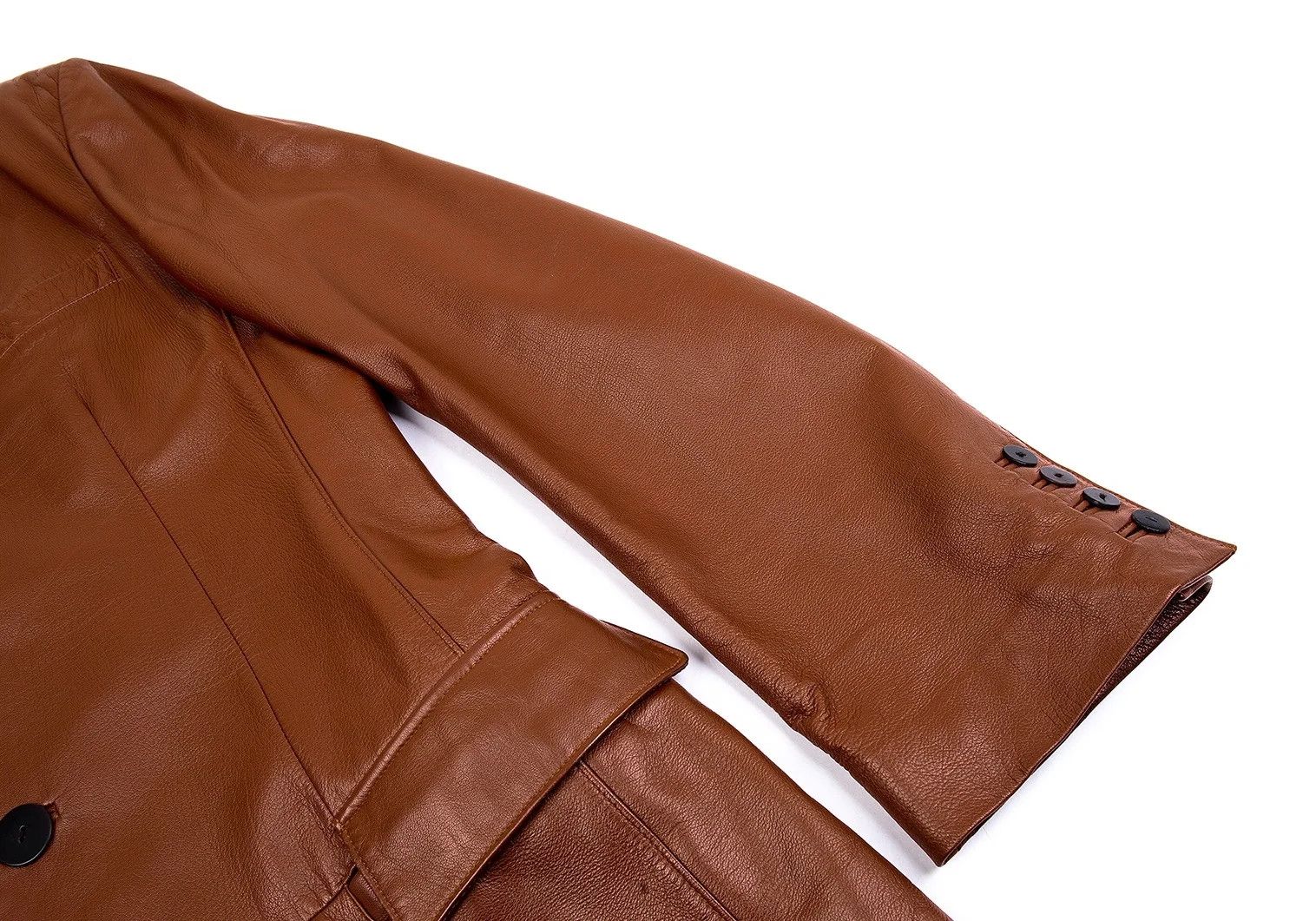 Jean Paul Gaultier Sheep Skin Leather Coat in Brown, Size 48 Size US M / EU 48-50 / 2 - 5 Thumbnail
