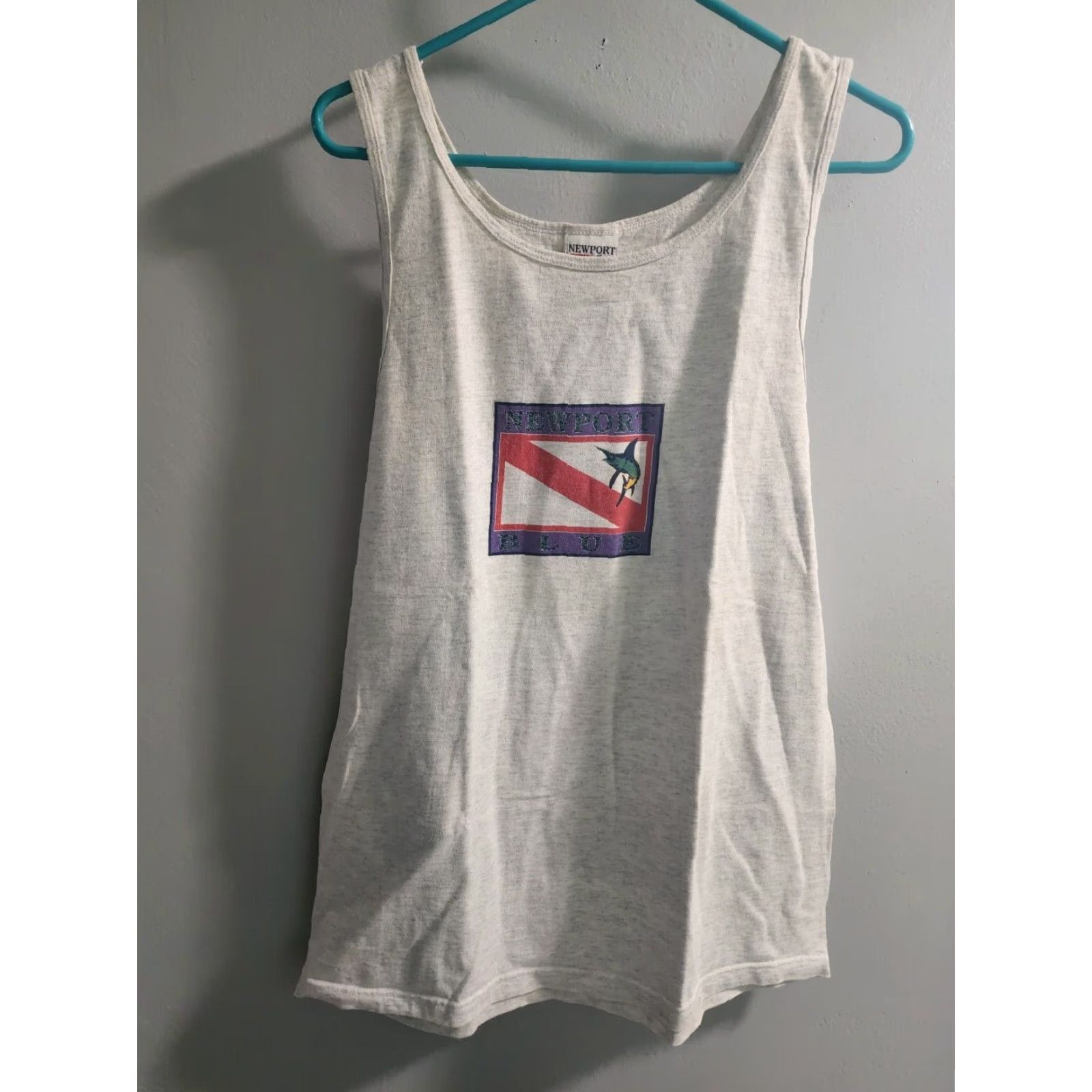 Vintage VINTAGE Mens L T Shirt 1990s Newport Gray Double-Sided Sailing Fish Tank Top Adult Large Gray 1993 90s Mens Size US L / EU 52-54 / 3 - 4 Thumbnail