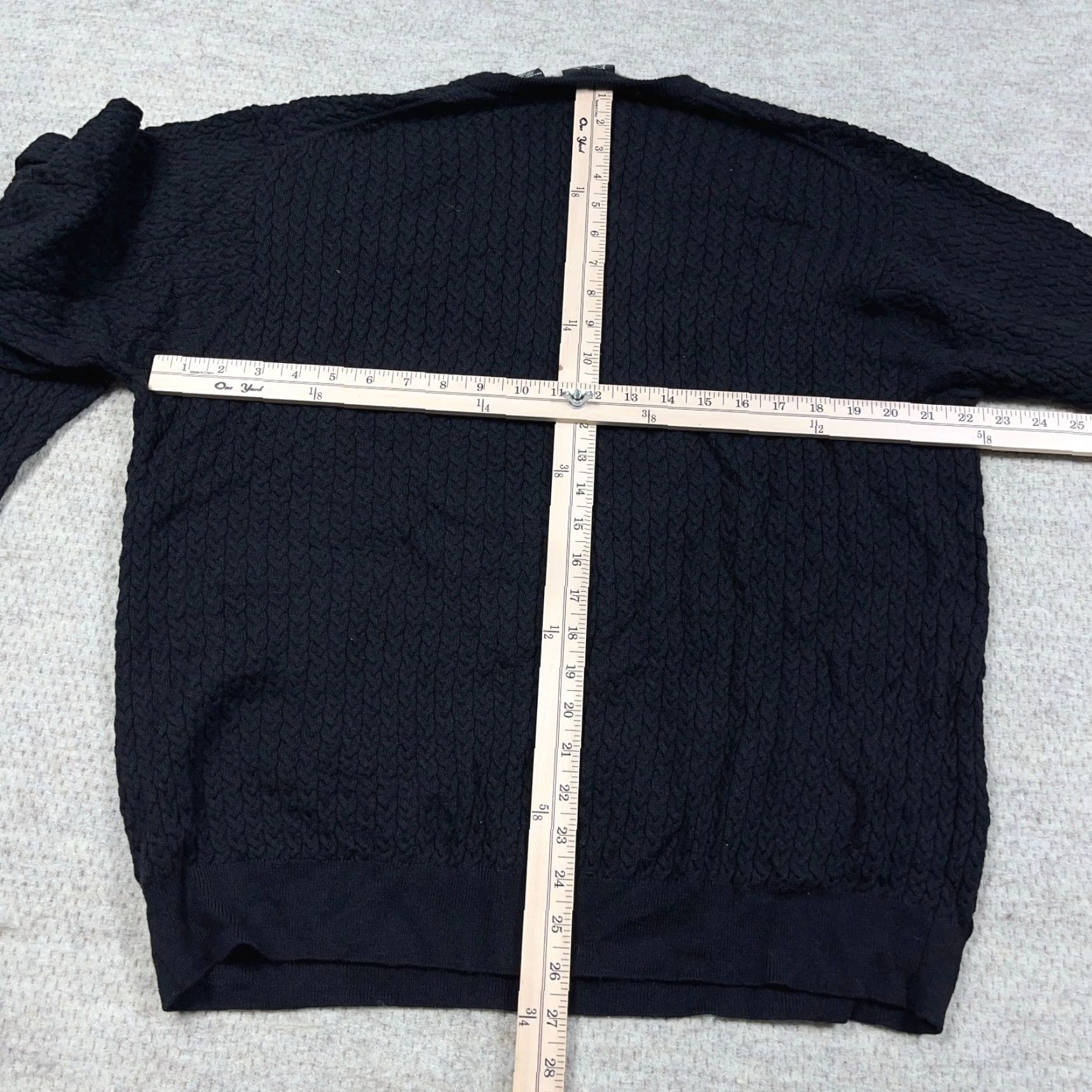 Jos. A. Bank Jos A Bank Sweater Men XL Black Merino Wool Cable Knit Crewneck Grandpa Solid Size US XL / EU 56 / 4 - 5 Thumbnail