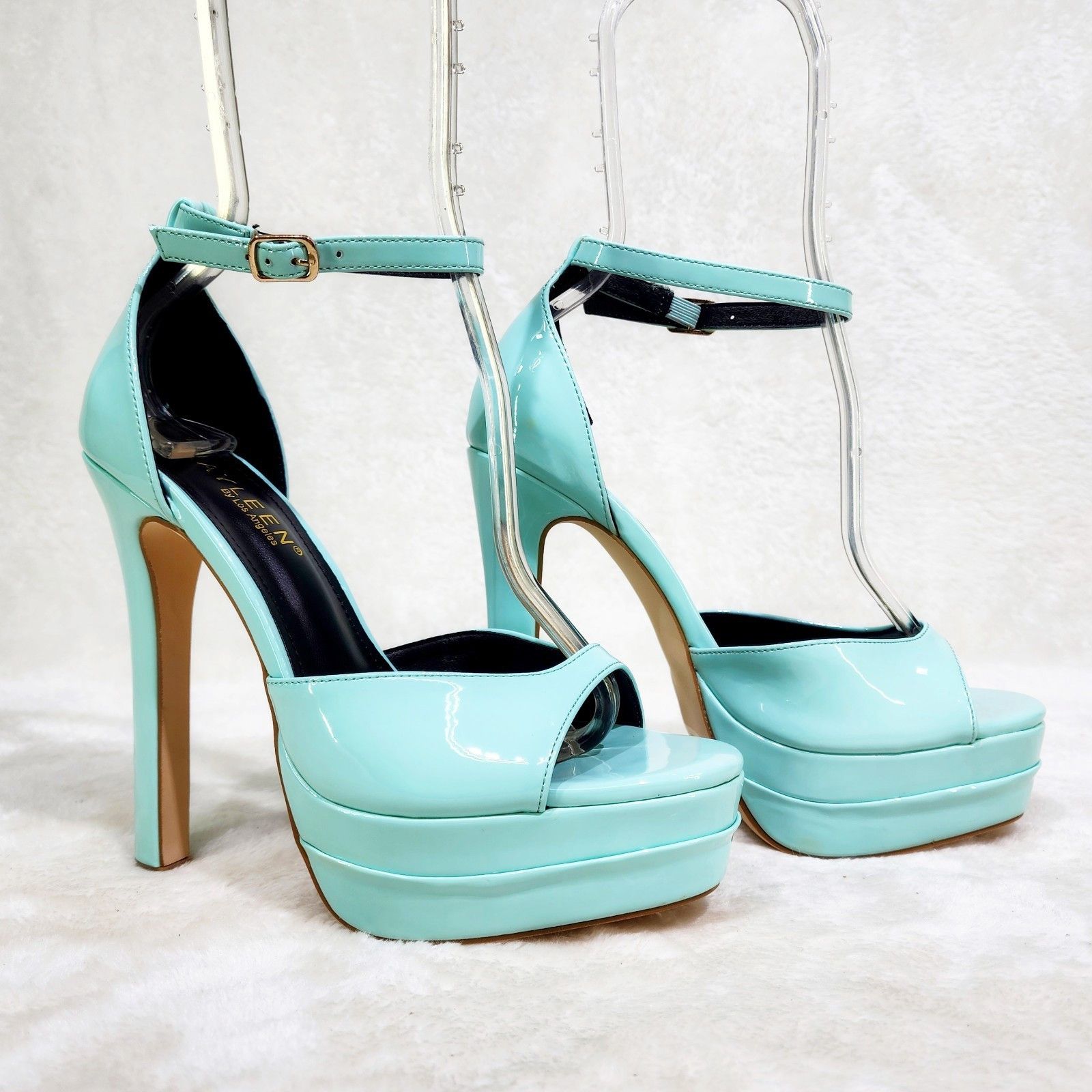 Other Rachelle Teal Mint Patent Platform Stiletto High Heels Ankle Size US 10 / IT 40 - 4 Thumbnail