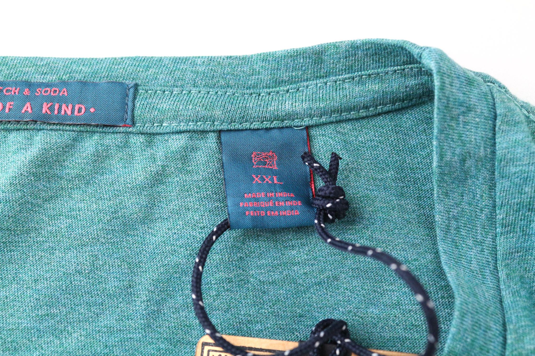 Scotch & Soda 2XL Seafoam Green Melange Cotton Logo T-Shirt 74564 Size US XXL / EU 58 / 5 - 6 Thumbnail