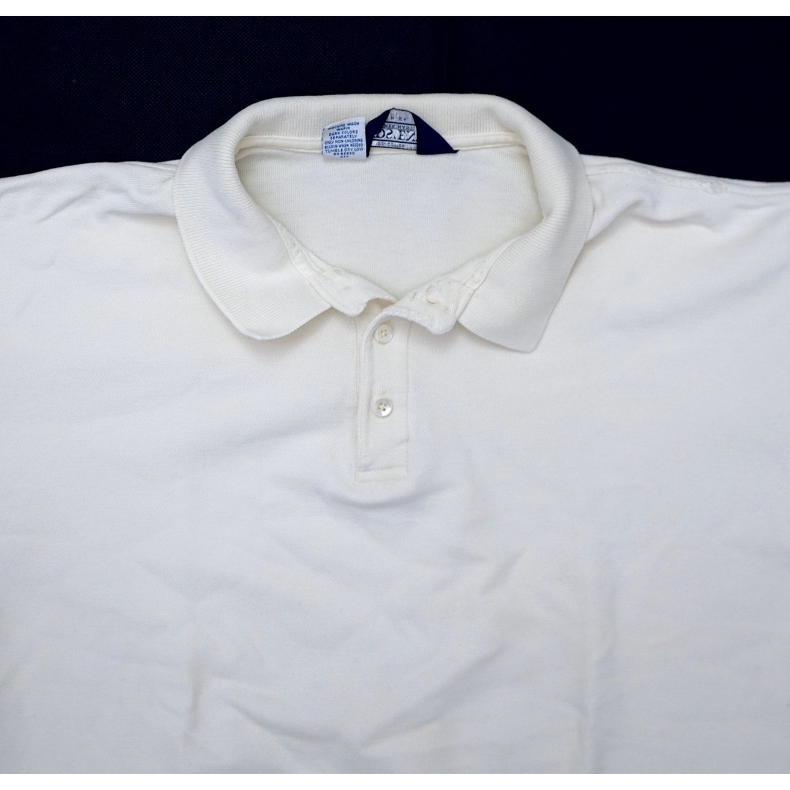 Lands' End × Vintage Vintage 90s Lands' End White Polo Shirt Men's XL Size US XL / EU 56 / 4 - 3 Thumbnail
