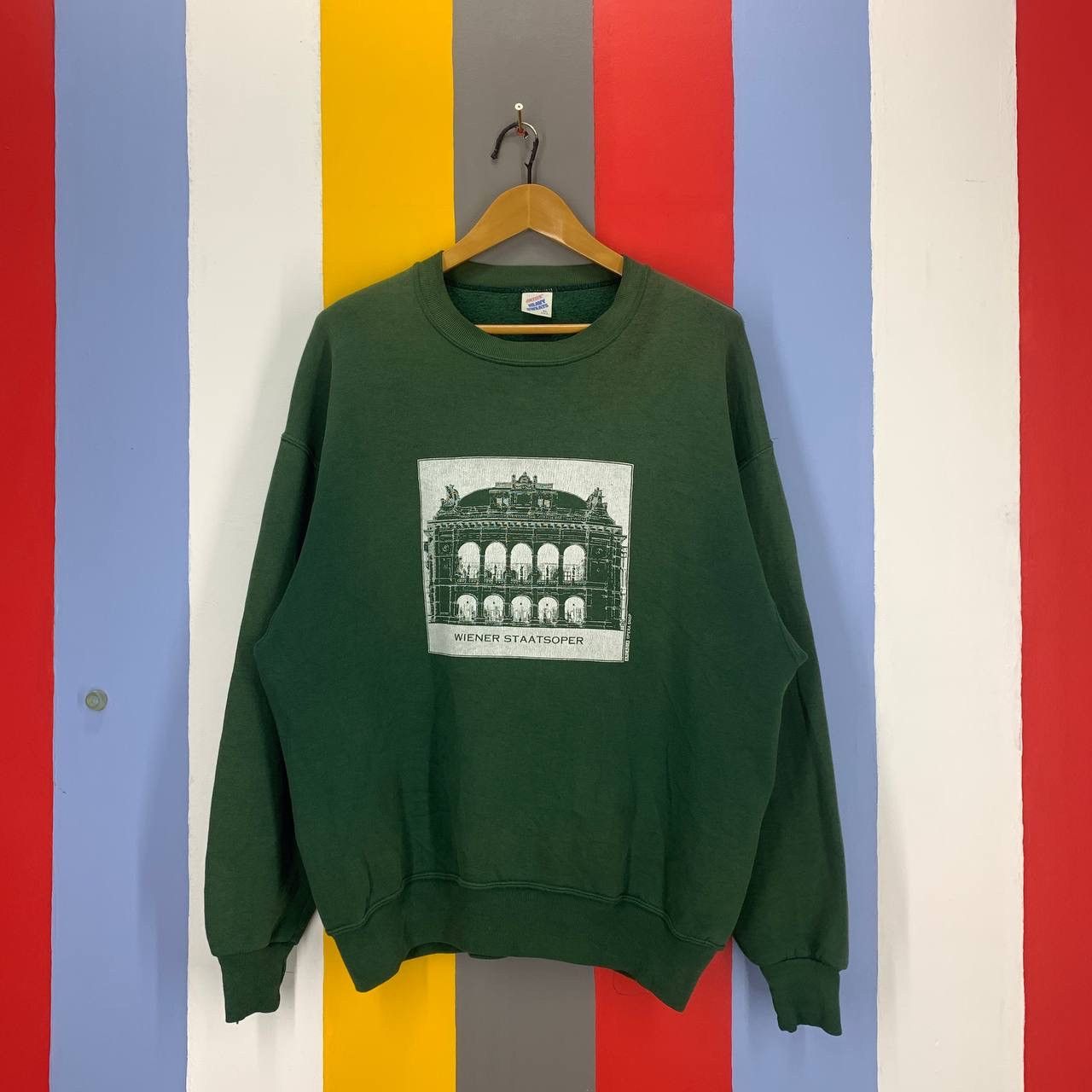 Jerzees 90s Vintage ARCADIA OPERA SHOP Sweatshirt #2539/Q Size US XL / EU 56 / 4 - 1 Thumbnail