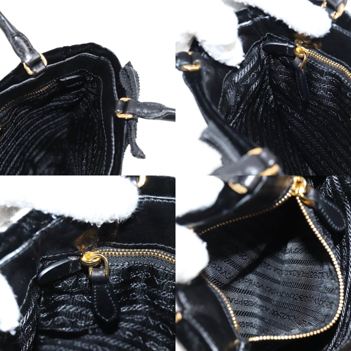 Prada PRADA Hand Bag Velor Black Gold Size ONE SIZE - 12 Thumbnail