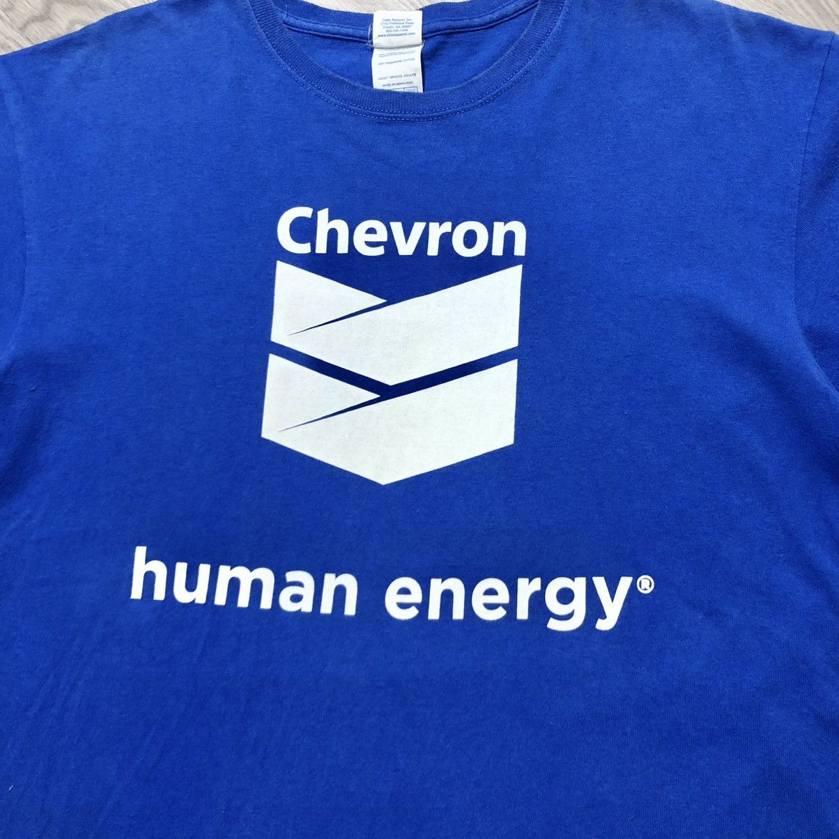 Vintage Vintage Chevron Human Energy Logo by Delta T-shirt Blue Size US L / EU 52-54 / 3 - 3 Thumbnail