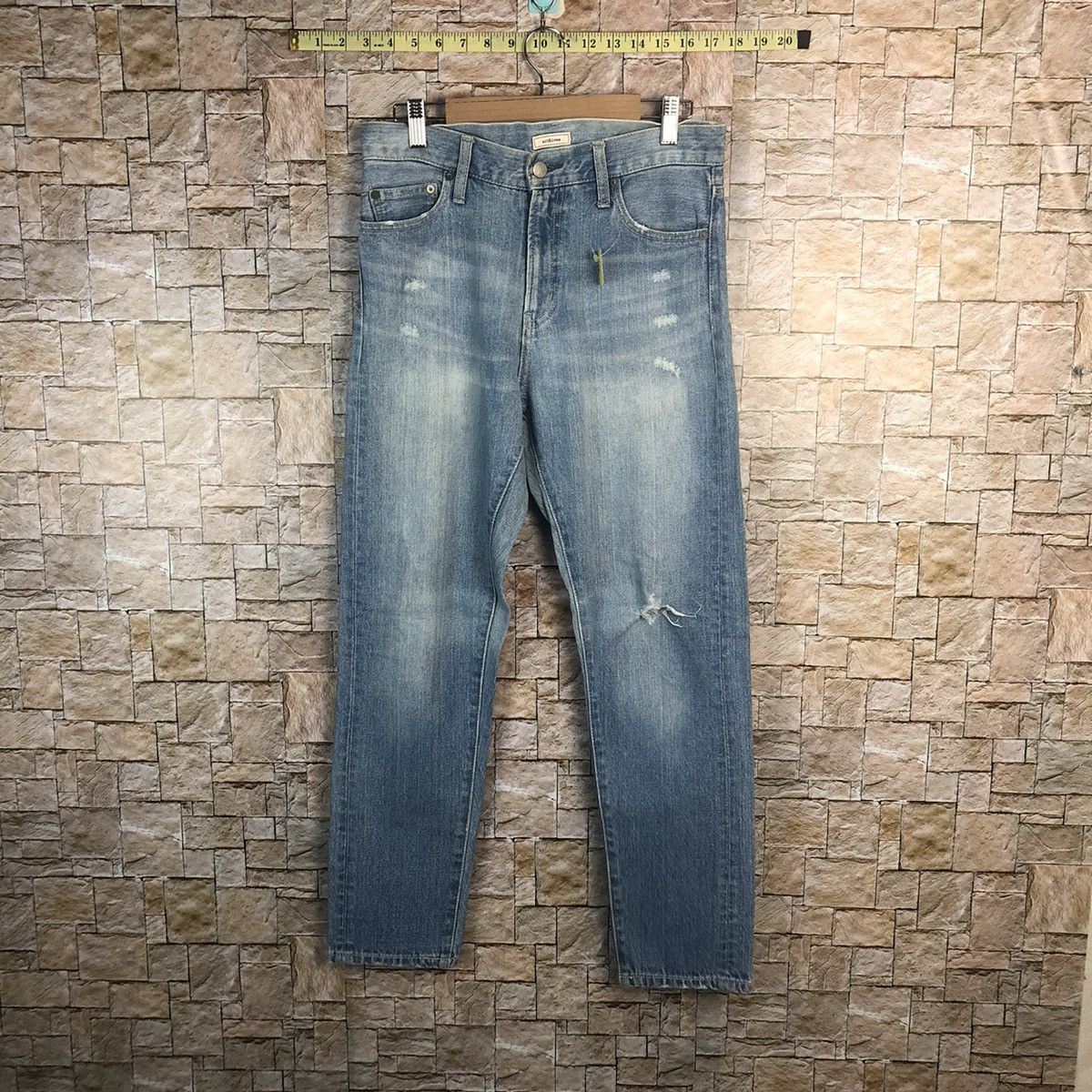 Japanese Brand Archives Blue Distressed Denim Pants #A65 Size US 30 / EU 46 - 1 Thumbnail