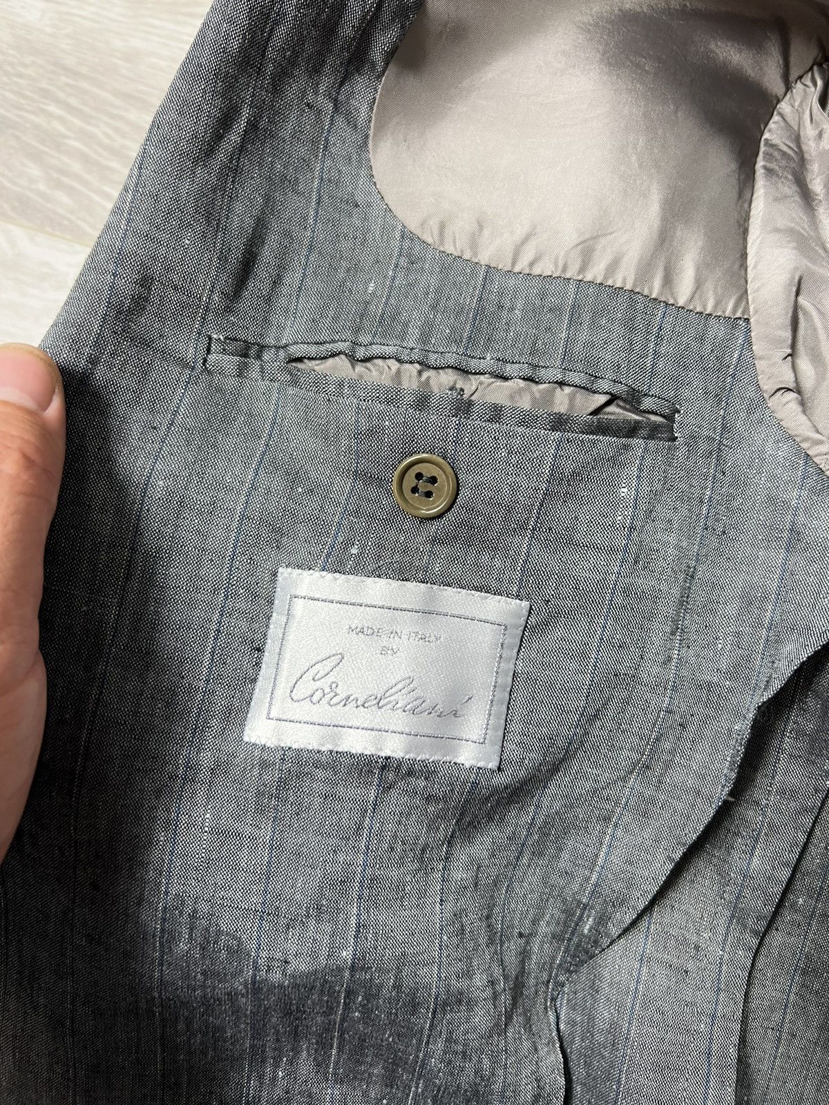Corneliani Vintage Corneliani Linen Striped Blazer Jacket 2 Button Sz50 Size 40R - 10 Thumbnail