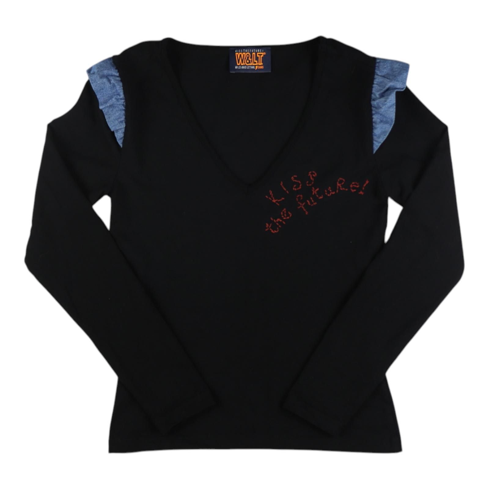 Walter Van Beirendonck W&LT “Kiss the Future!” Ruffled Shoulder Long Sleeve Top Size S / US 4 / IT 40 - 1 Preview