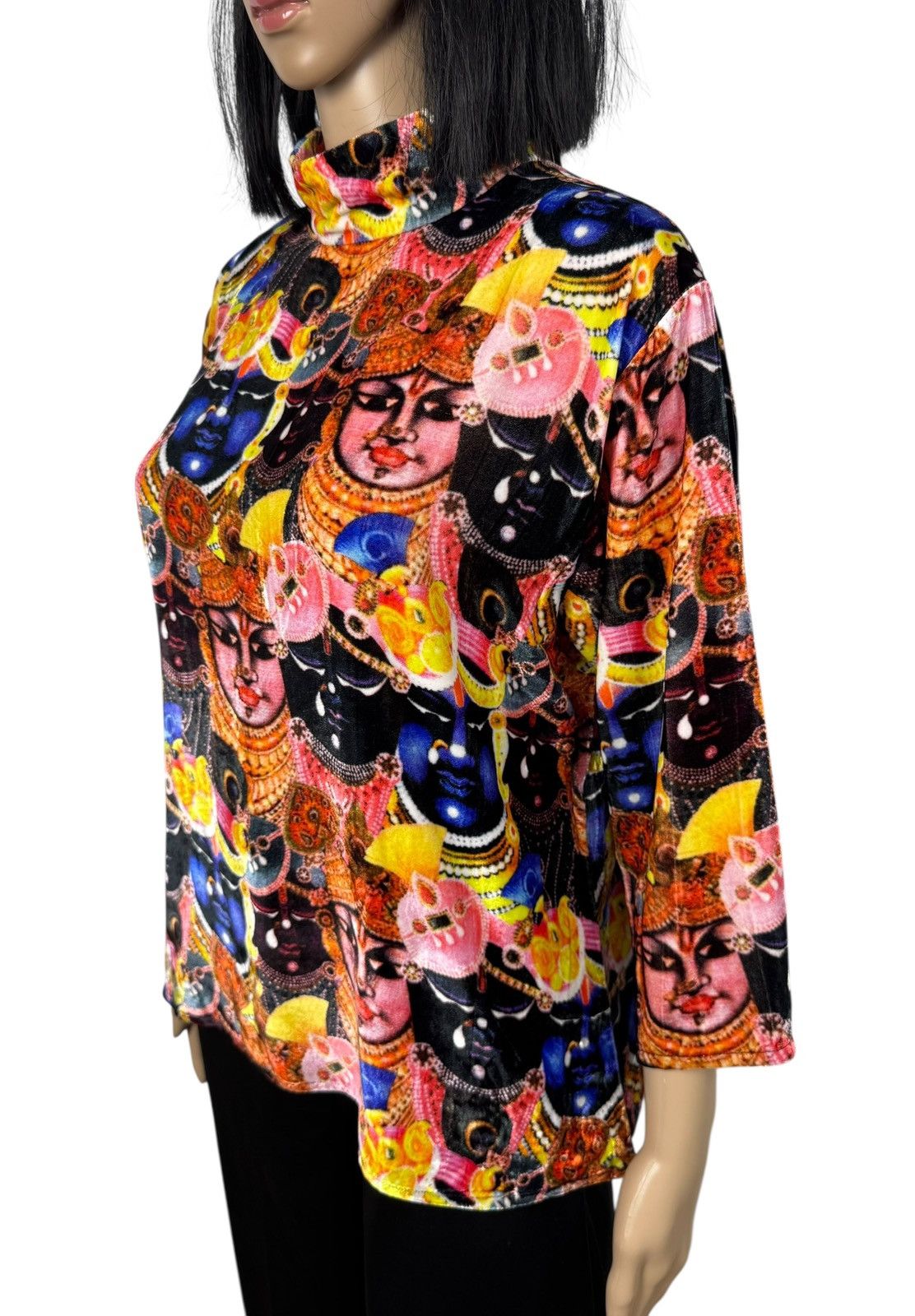 Manish Arora Manish Arora Printed Blouse 100% Silk Mock Neck India size L Size L / US 10 / IT 46 - 4 Thumbnail