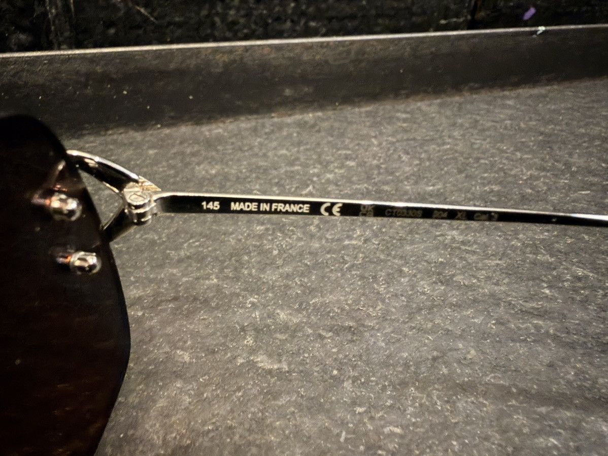 Cartier Cartier Platinum C Frame Wire Glasses –Vintage Style Rimless Size ONE SIZE - 3 Thumbnail
