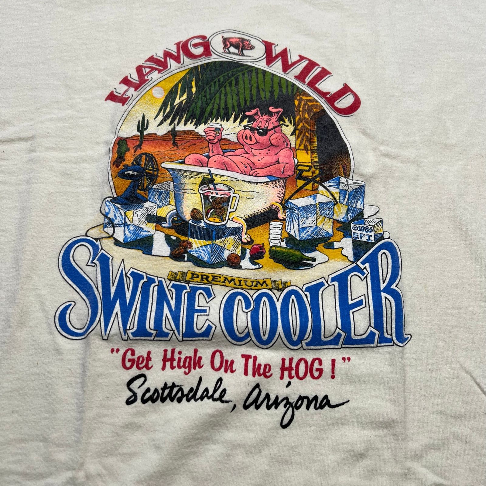 Vintage Vintage HAWG WILD SWINE COOLER PIG GET HIGH Sz XL 80s Size US XL / EU 56 / 4 - 2 Thumbnail