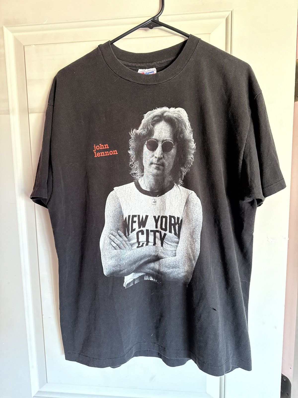 Band Tees × Vintage 1990 John Lennon New York City T-shirt Size US XL / EU 56 / 4 - 1 Thumbnail