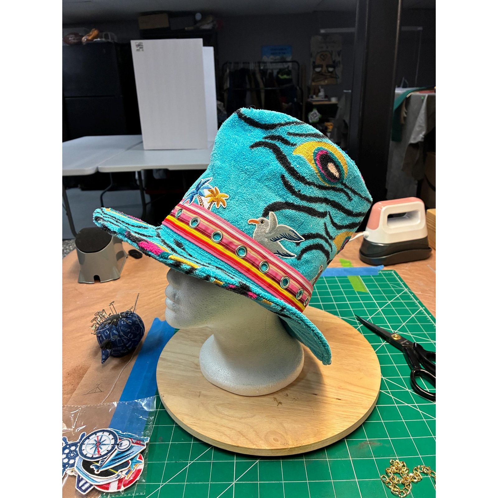 Other Save Our Oceans – One of a Kind Festival Hat – Medium Size ONE SIZE - 2 Thumbnail