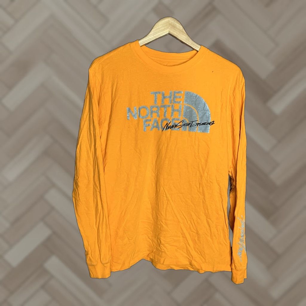 The North Face The North Face Mens Orange Long Sleeve T-Shirt Regular Size M Medium Graphic Shirt Size US M / EU 48-50 / 2 - 1 Thumbnail