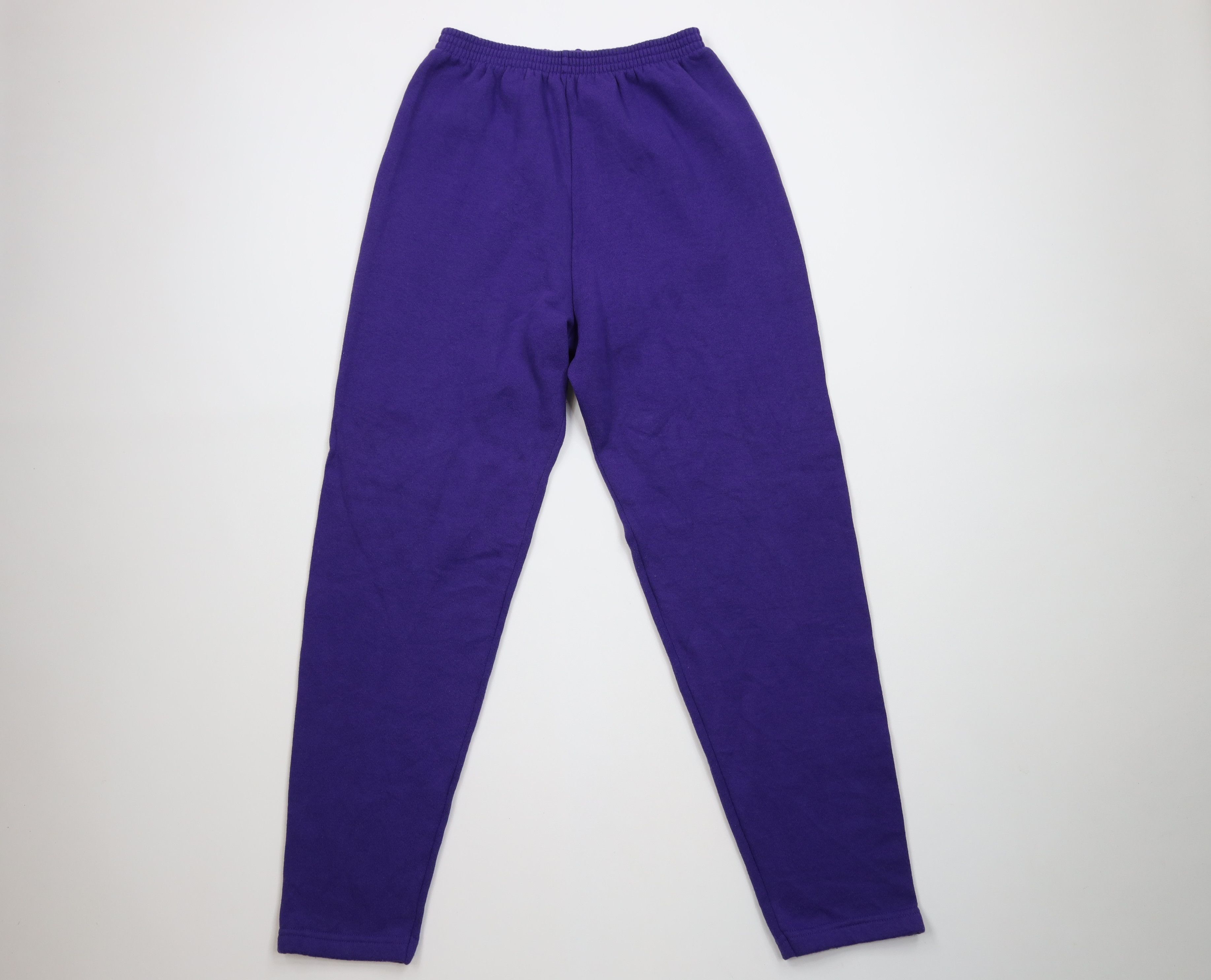 Vintage Vintage 90s Streetwear Blank Tapered Leg Sweatpants Purple Size 24" / US 00 / IT 34 - 1 Thumbnail