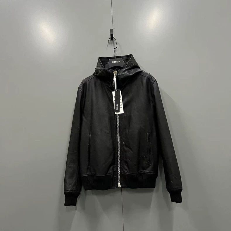 Givenchy Givenchy Size56 Destroyed Hooded Leather Jacket (56 Size / Size US M / EU 48-50 / 2 - 1 Thumbnail