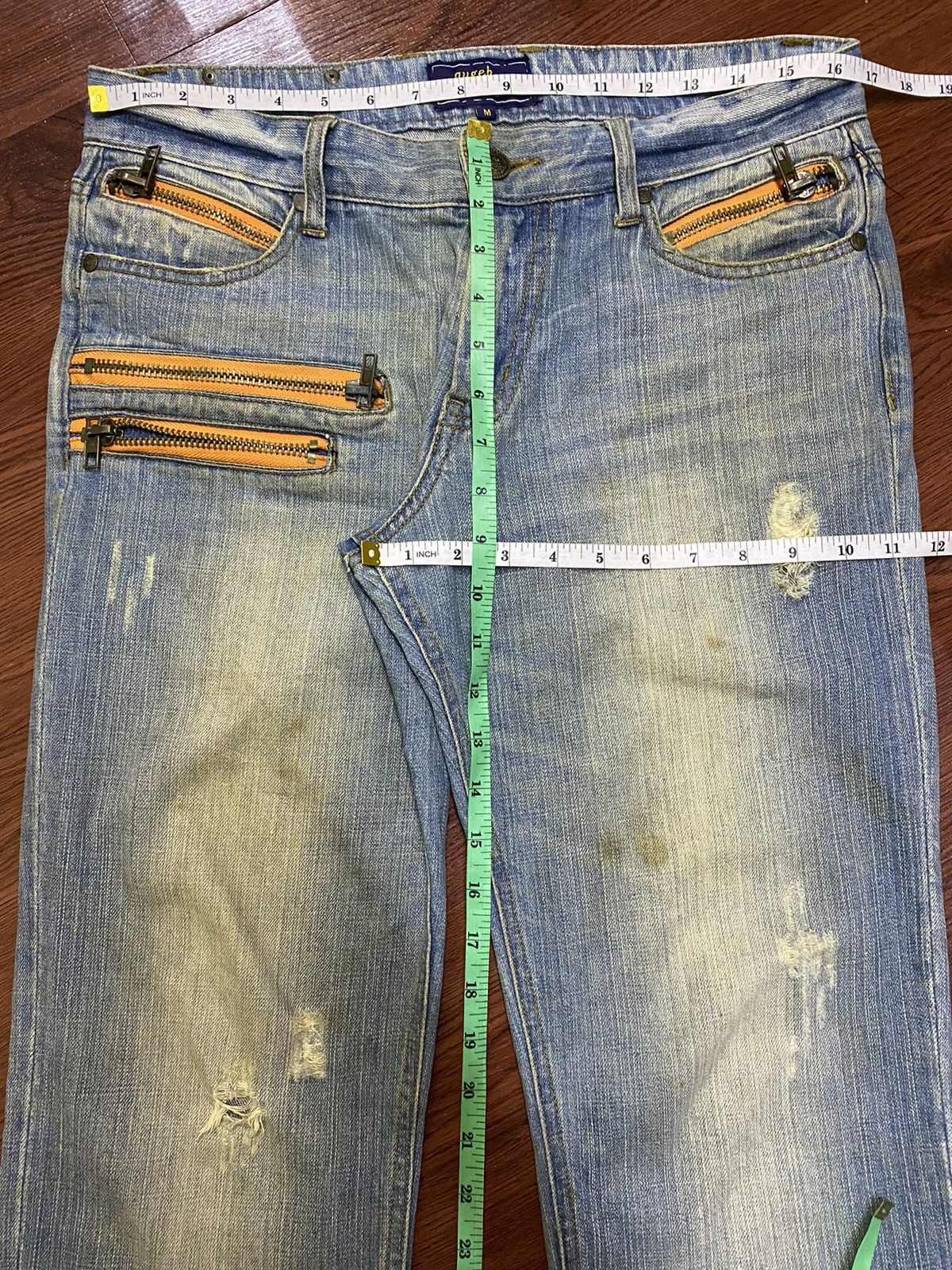 Japanese Brand Japanese Augeh Faded Multi Pocket Distressed Slim Jeans Size US 34 / EU 50 - 20 Thumbnail