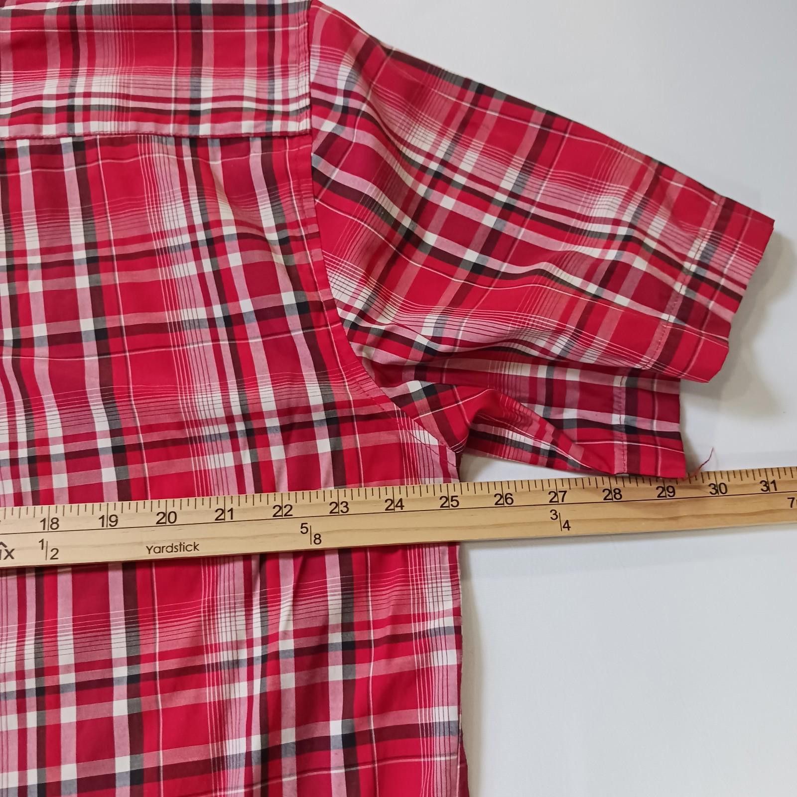 Other Kings Club Sportswear Men's Red Plaid Short Sleeve Shirt L Size US L / EU 52-54 / 3 - 5 Thumbnail