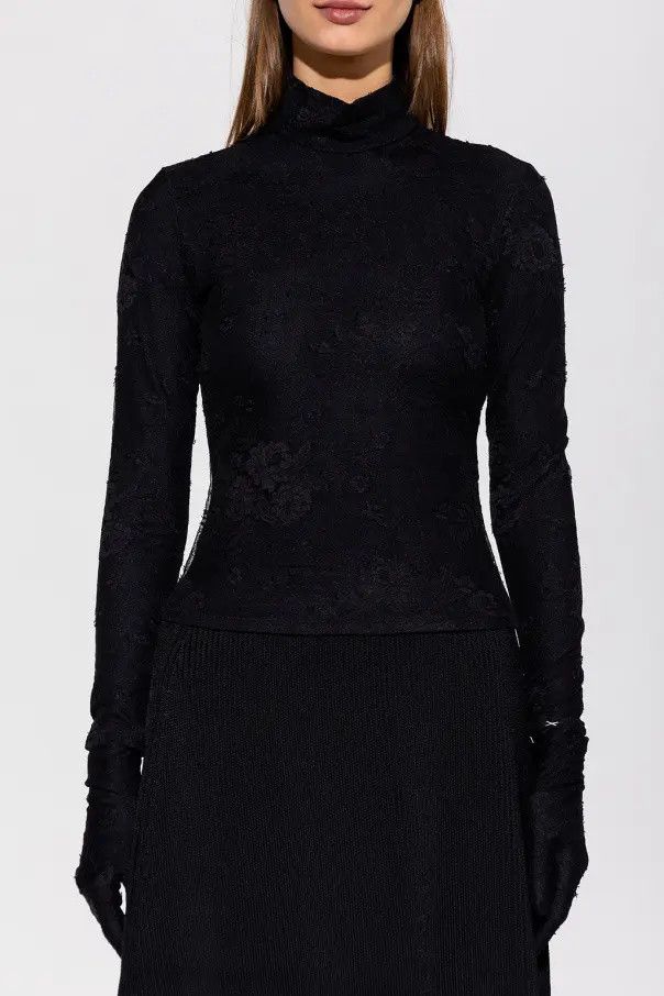Balenciaga o1mt1gz1224 Lingerie Turtleneck Sweater in Black Size M / US 6-8 / IT 42-44 - 3 Thumbnail