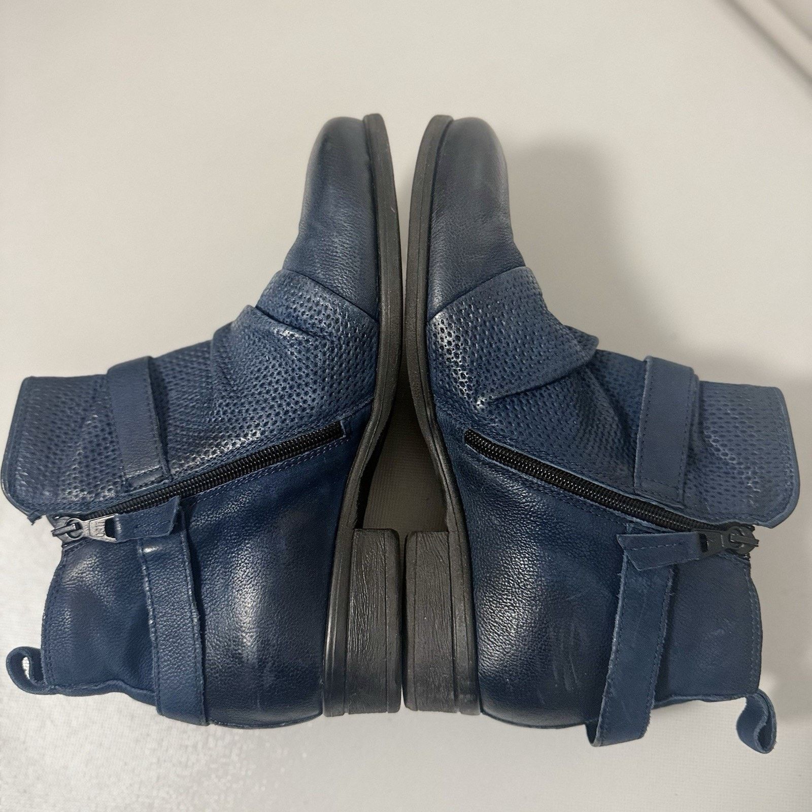 Other MIZ MOOZ Suzy Slouchy Ankle Booties Buckle Zip Blue Sapphire Size US 7.5 / IT 37.5 - 3 Thumbnail