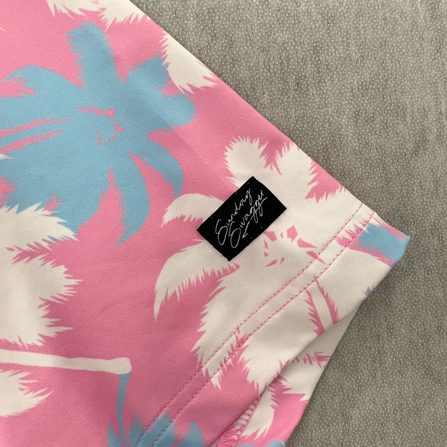 Vintage Sunday Swagger Shirt Polo Short Sleeve Palm Tree Golf Men Adult Extra Large Pink Size US XL / EU 56 / 4 - 4 Thumbnail