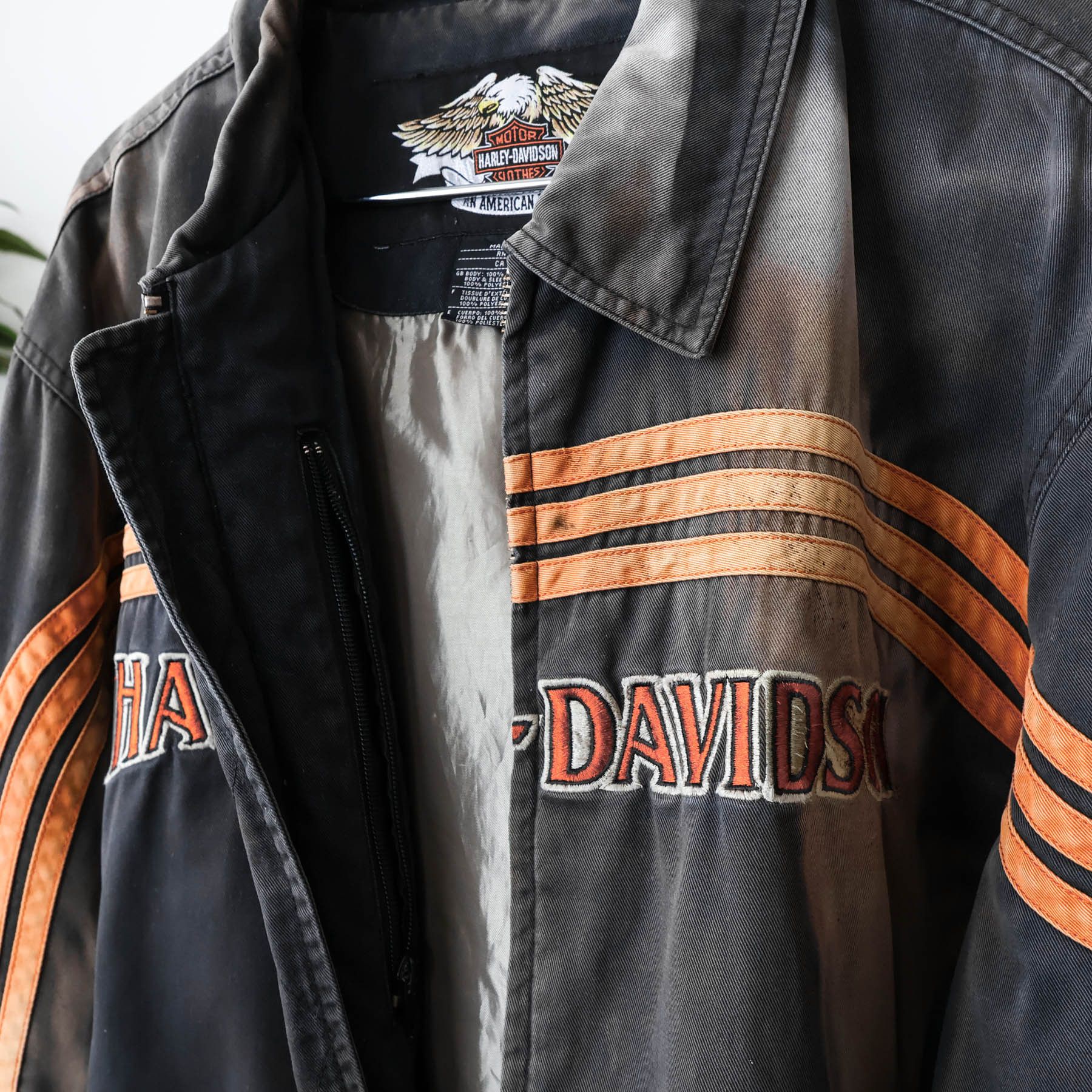 Harley Davidson Vintage Harley Davidson Logo Sun Faded Distressed Jacket Size US XL / EU 56 / 4 - 6 Thumbnail
