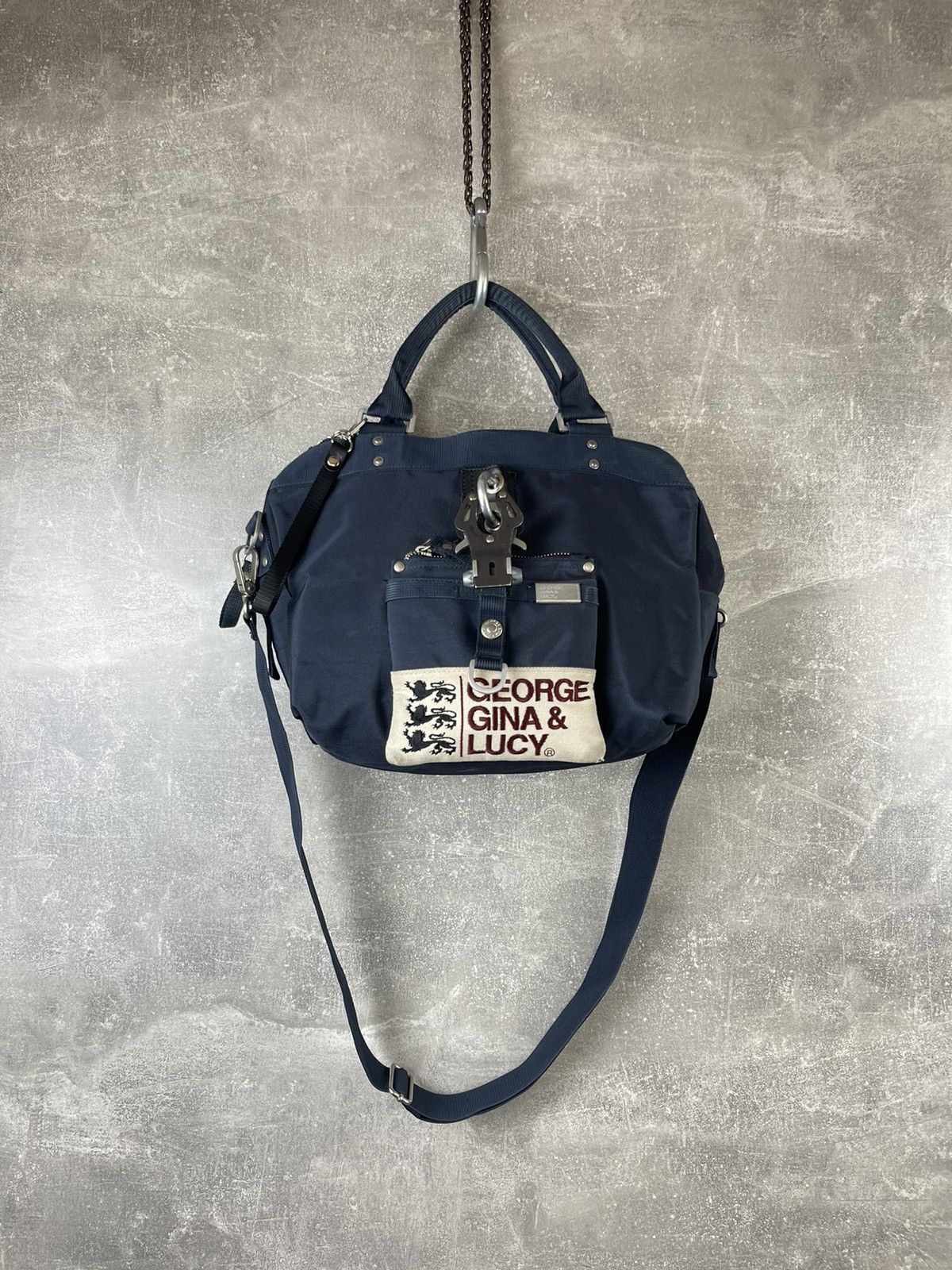 George Gina & Lucy Miss Perfect Blue Nylon Shoulder Tote Bag