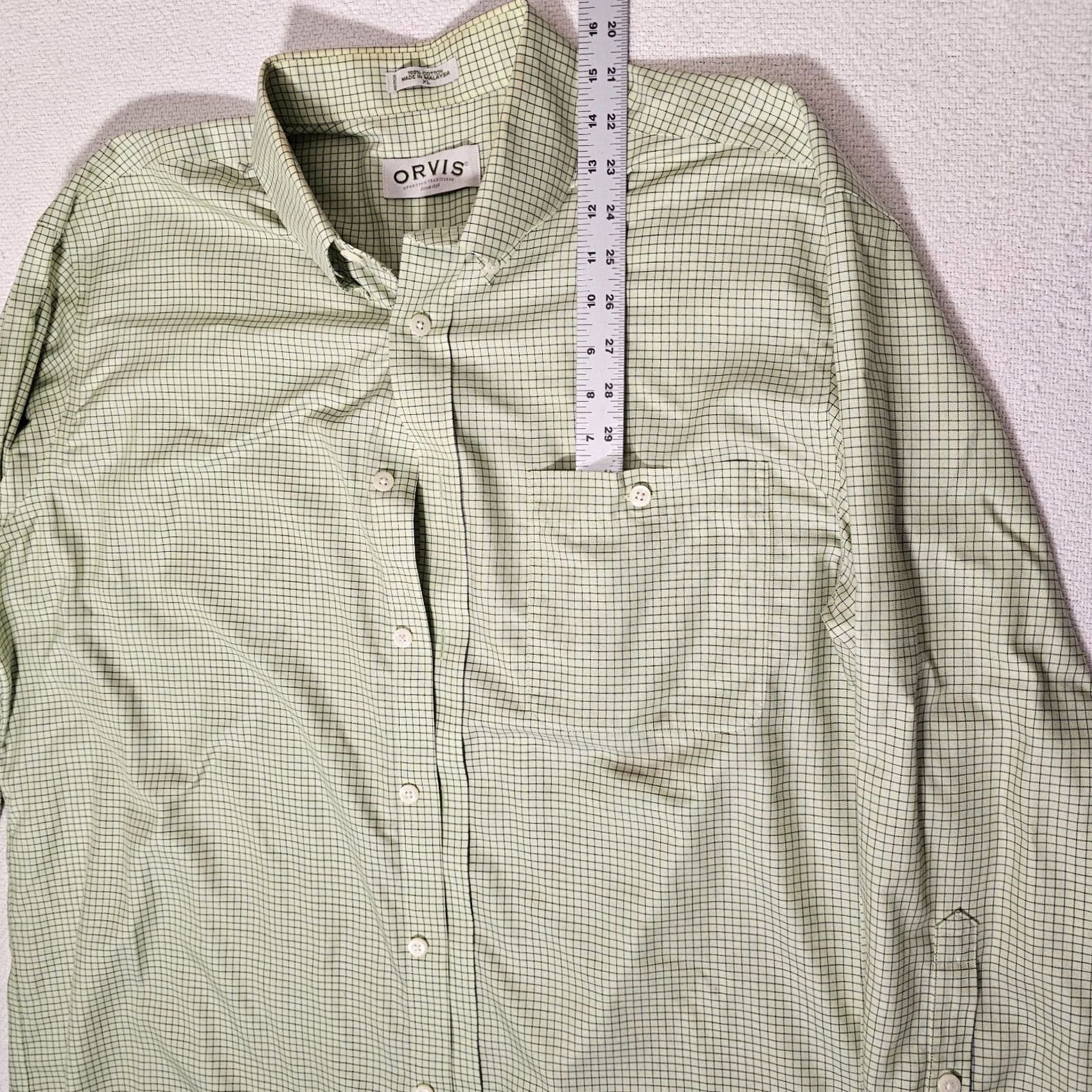 Orvis Orvis Shirt Button-Down Long Sleeve 100% Cotton Green XL Mens Casual Size US XL / EU 56 / 4 - 3 Thumbnail