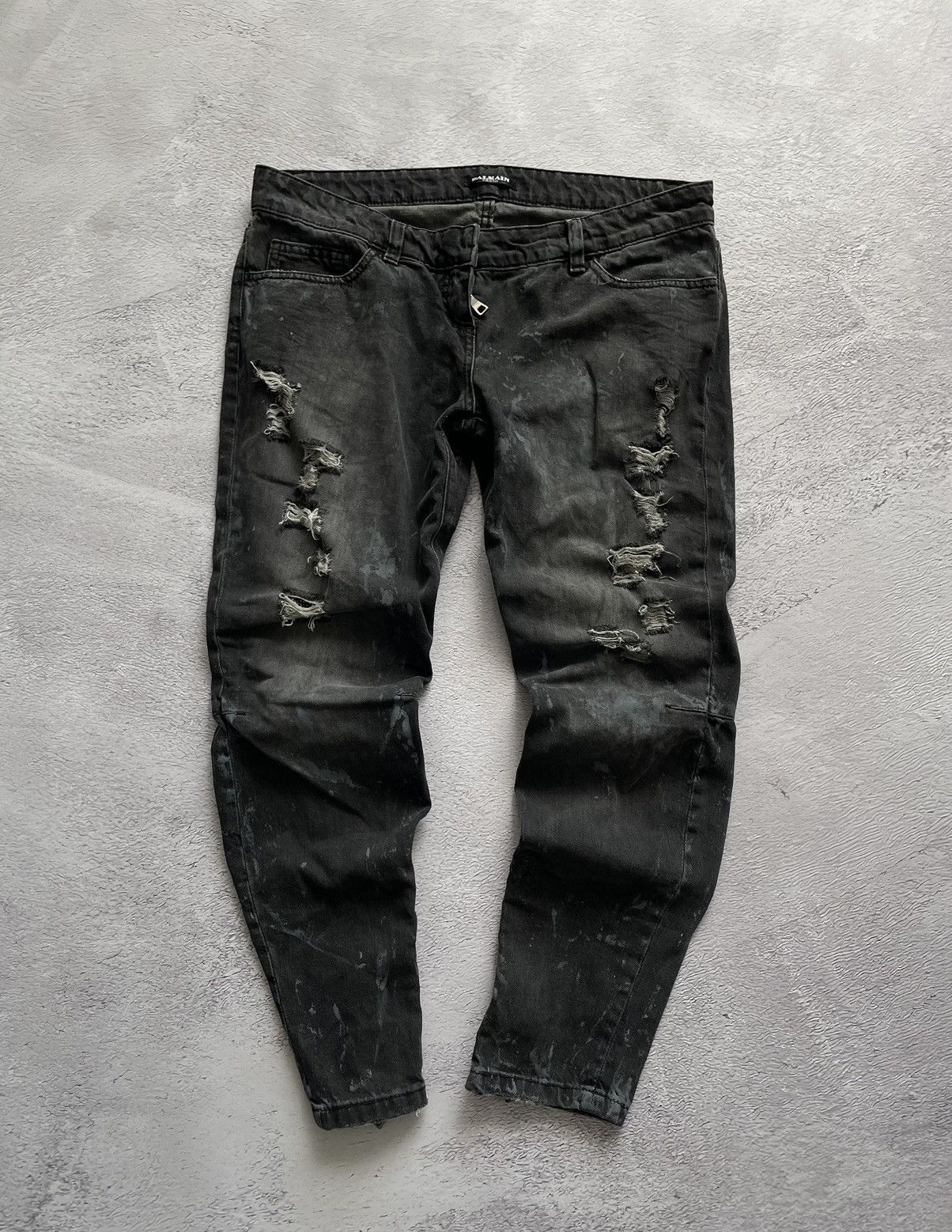Balmain LUXURY! Balmain Jeans Woman Biker Distressed Faded Size 32" / US 10 / IT 46 - 1 Thumbnail