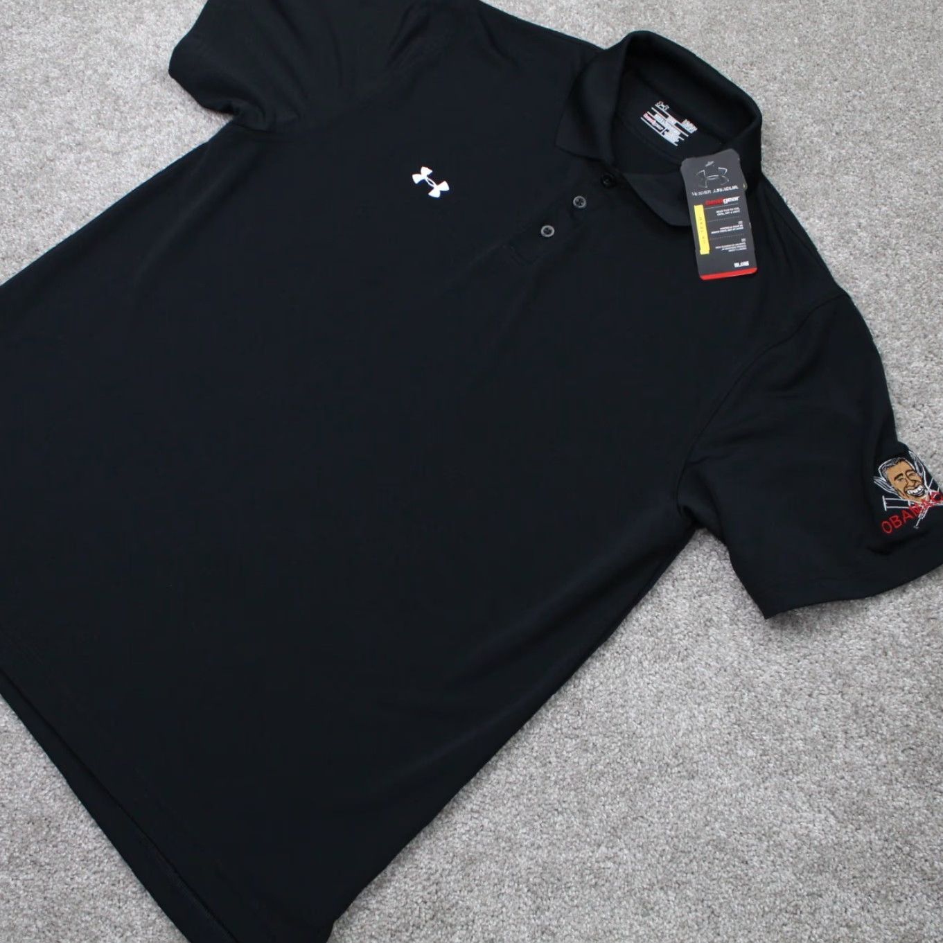 Under Armour Under Armour Polo Shirt Mens Large Black HeatGear Logo Left Sleeve NWT Size US L / EU 52-54 / 3 - 3 Thumbnail