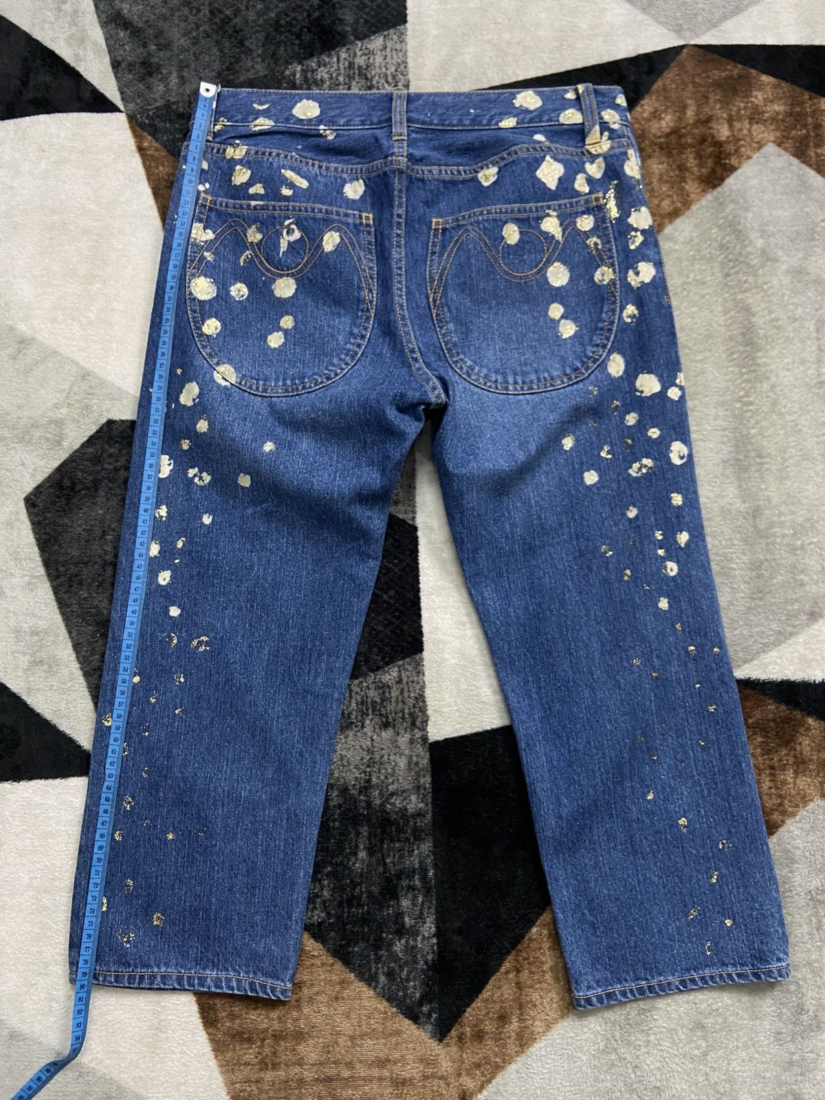 Tsumori Chisato Issey Art Tsumori Chisato Gold Splatter Hand Painted Jeans Size 26" / US 2 / IT 38 - 10 Thumbnail