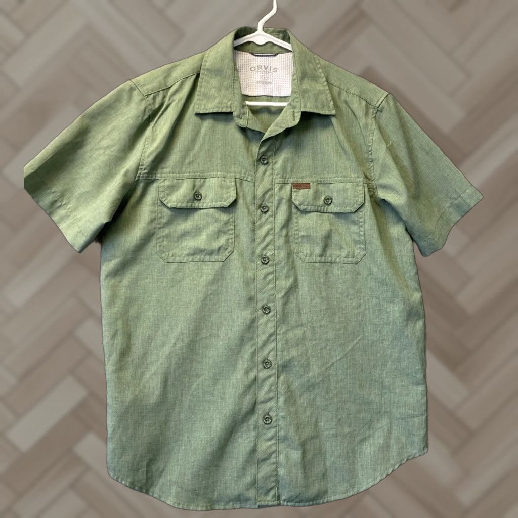 Orvis Orvis Mens Shirt Small Short Sleeve Button Up Green Fishing Outdoor / 101-39 Size US S / EU 44-46 / 1 - 1 Thumbnail