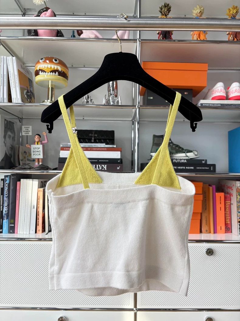 Chanel Chanel 25C yellow and white color-matched suspenders Size XXS / US 00 / IT 34 - 3 Thumbnail