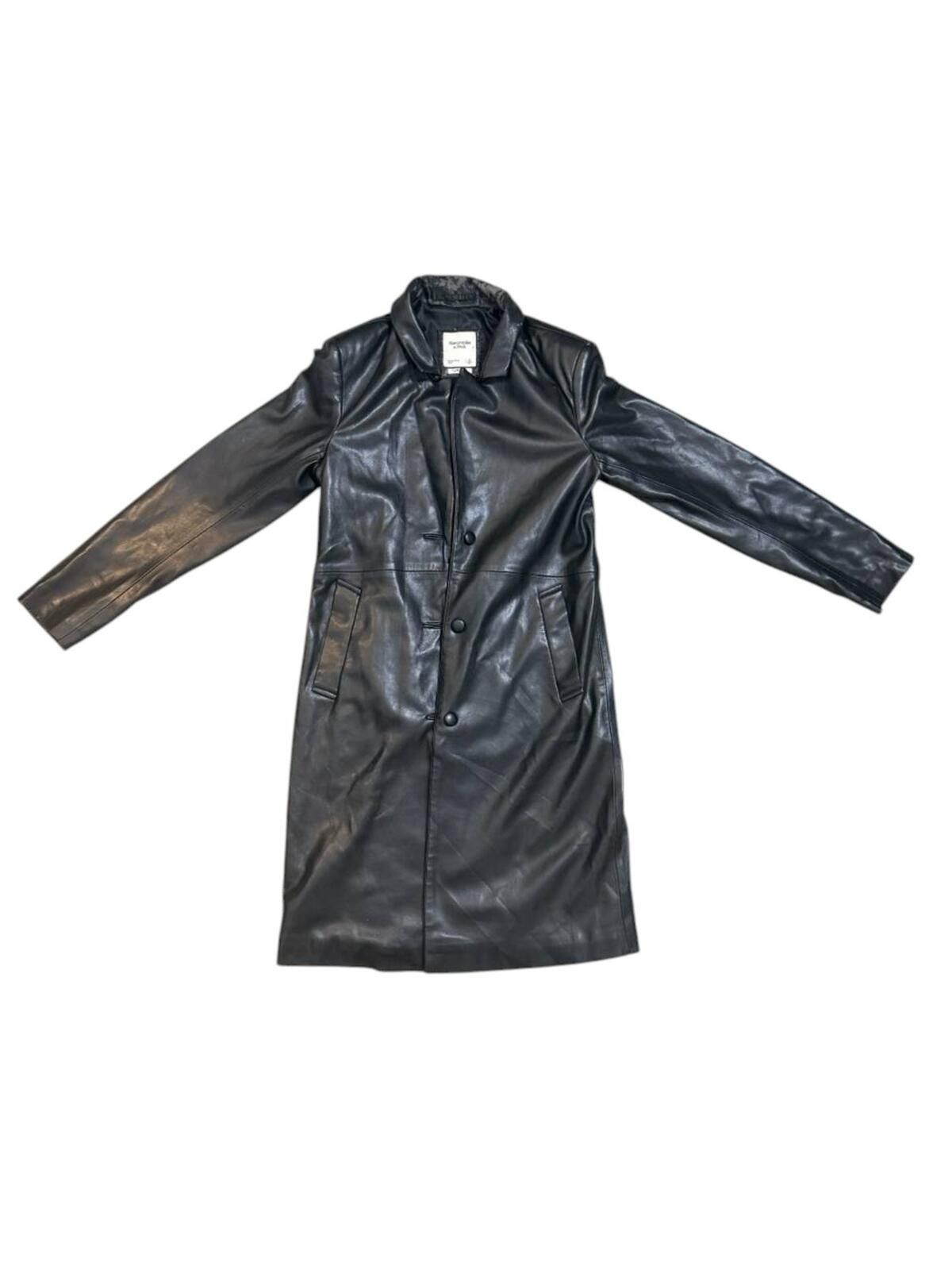 Abercrombie & Fitch Abercrombie & Fitch Vegan Leather Trench Coat Womens Size S / US 4 / IT 40 - 1 Thumbnail