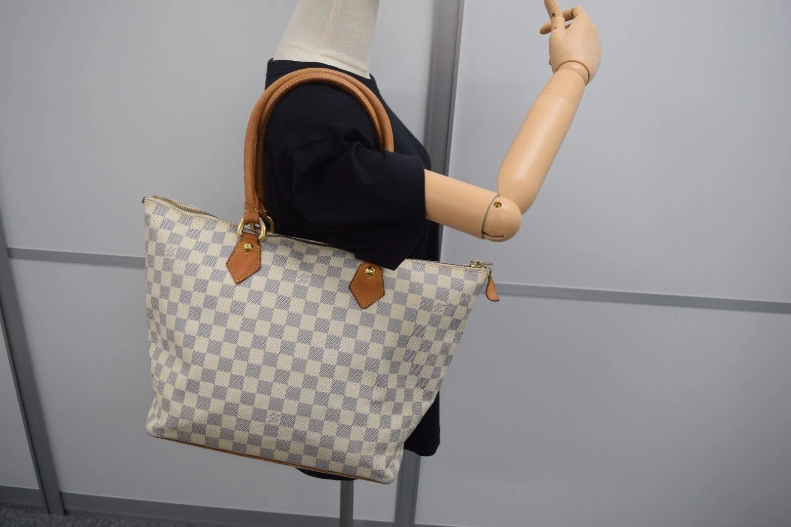 Louis Vuitton Auth Louis Vuitton Saleya MM Tote Bag Azur Canvas N51185 Size ONE SIZE - 3 Thumbnail