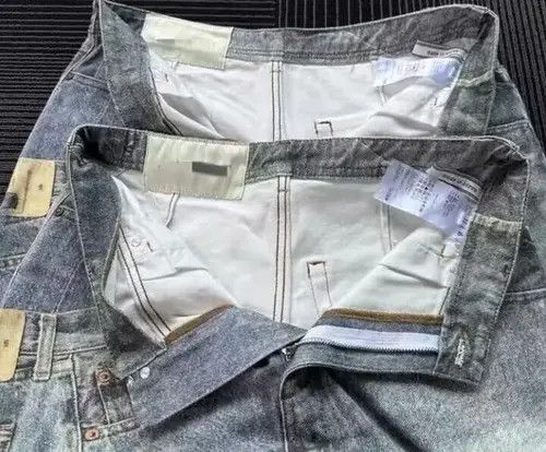 Jean Digitally printed distressed washed denim trousers Size US 32 / EU 48 - 4 Thumbnail