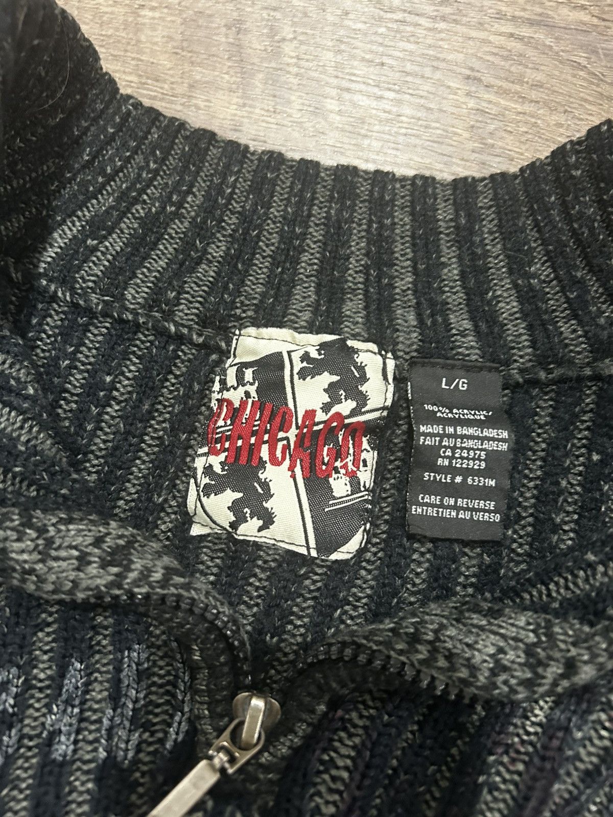 Vintage 🎬 Chicago Y2K Print Quarter-Zip Sweater 🎬 Size US M / EU 48-50 / 2 - 3 Thumbnail