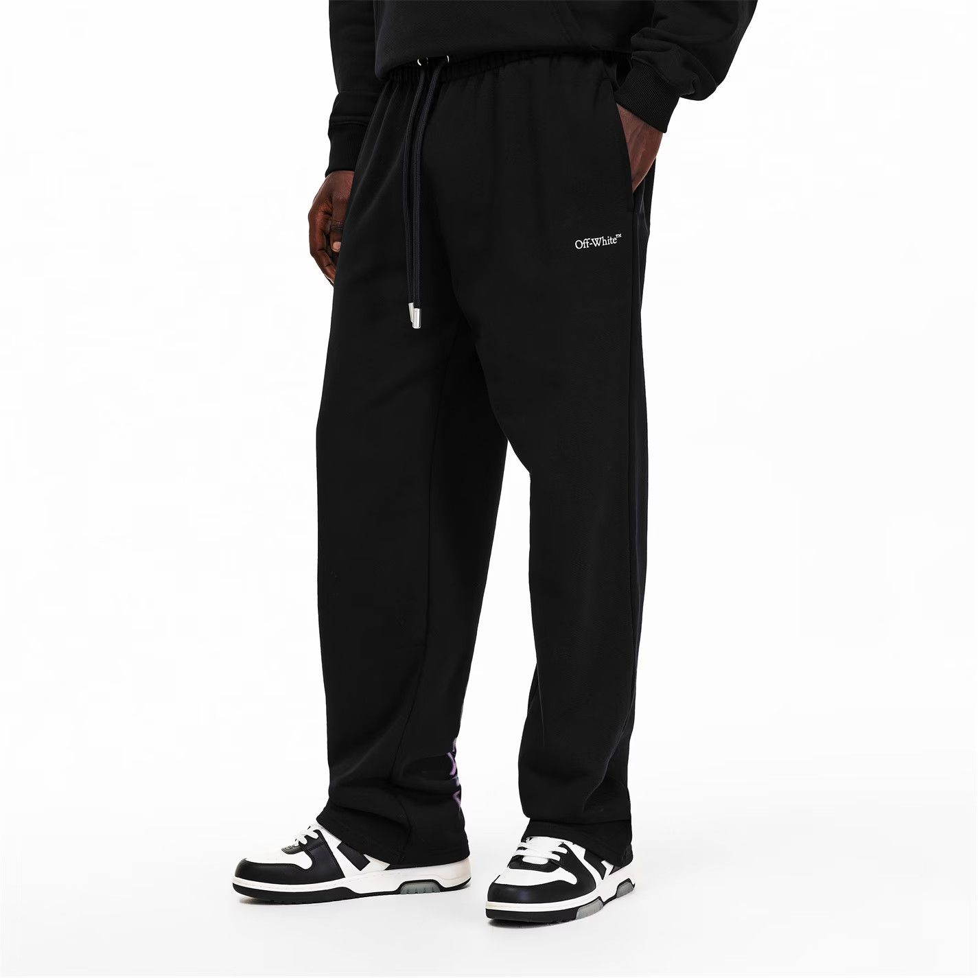 Off-White o1g2r1mq0226 Closed Hem Fleece Sweatpants & Joggers In Black Size US 38 / EU 54 - 3 Thumbnail