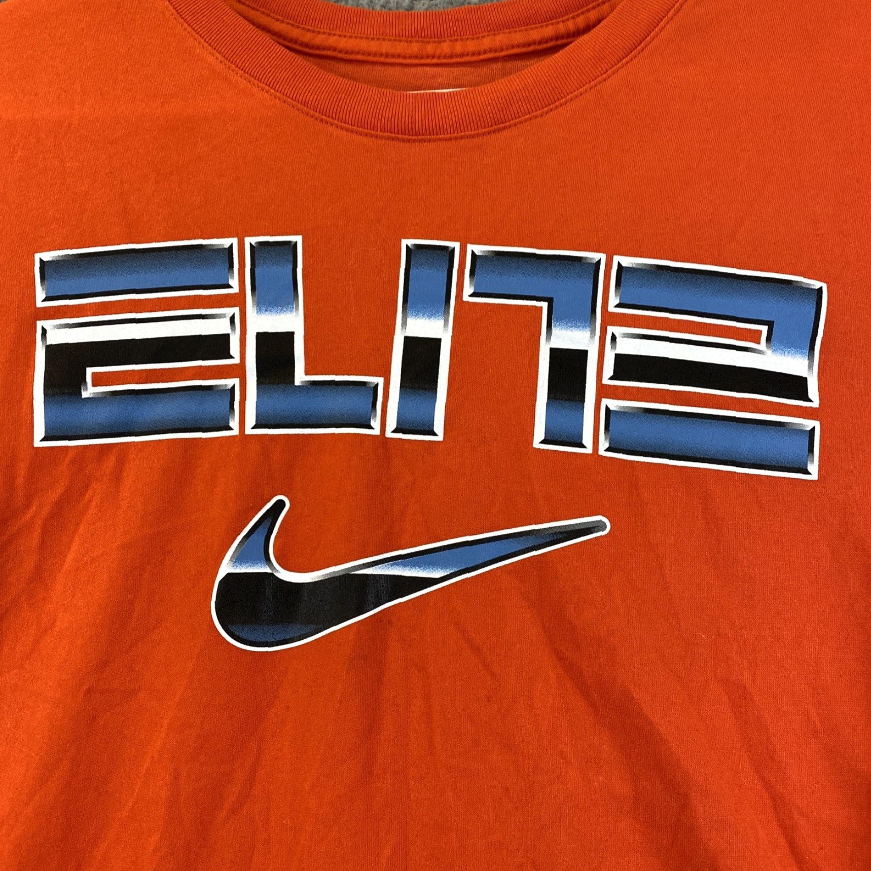 Nike Nike Dri-FIT Elite Men's Athletic Cut Short Sleeve T-Shirt Orange Medium Graphic Print Sports Size US M / EU 48-50 / 2 - 2 Thumbnail