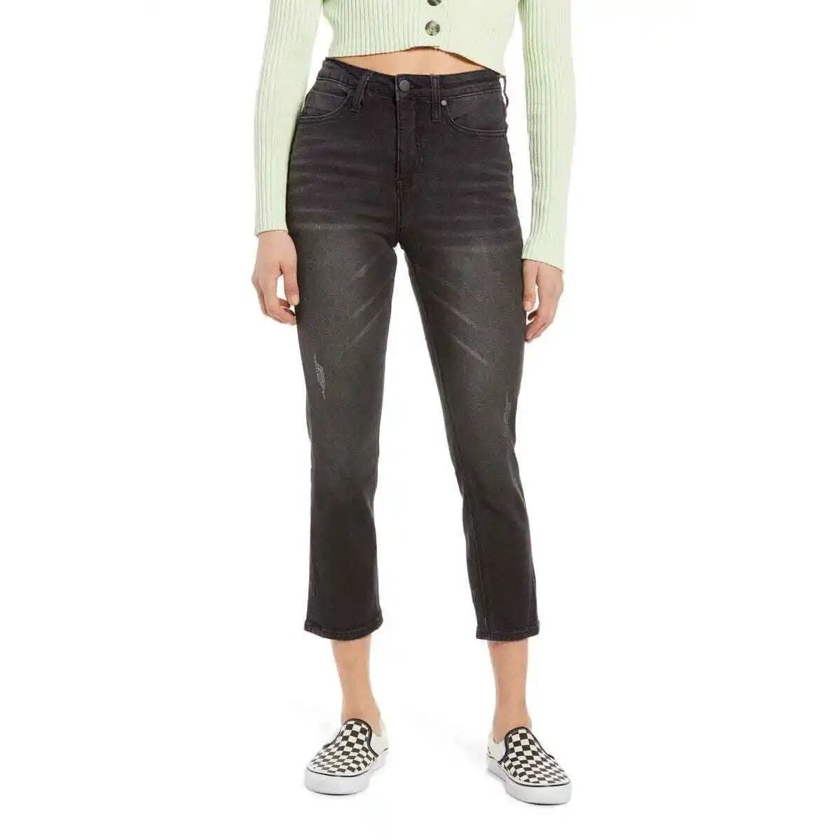 BP. BP Nordstrom Black High Rise Straight Leg Crop Jeans - 28 Size 28" / US 6 / IT 42 - 1 Thumbnail