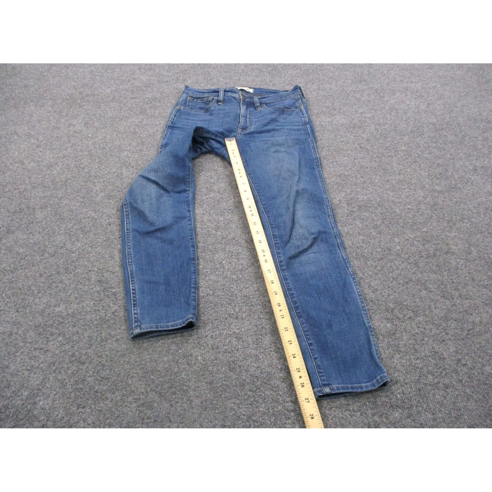 Madewell Madewell Jeans Women 25 Petite Blue Stretch Casual Classic Straight 10" Size 29" - 3 Thumbnail