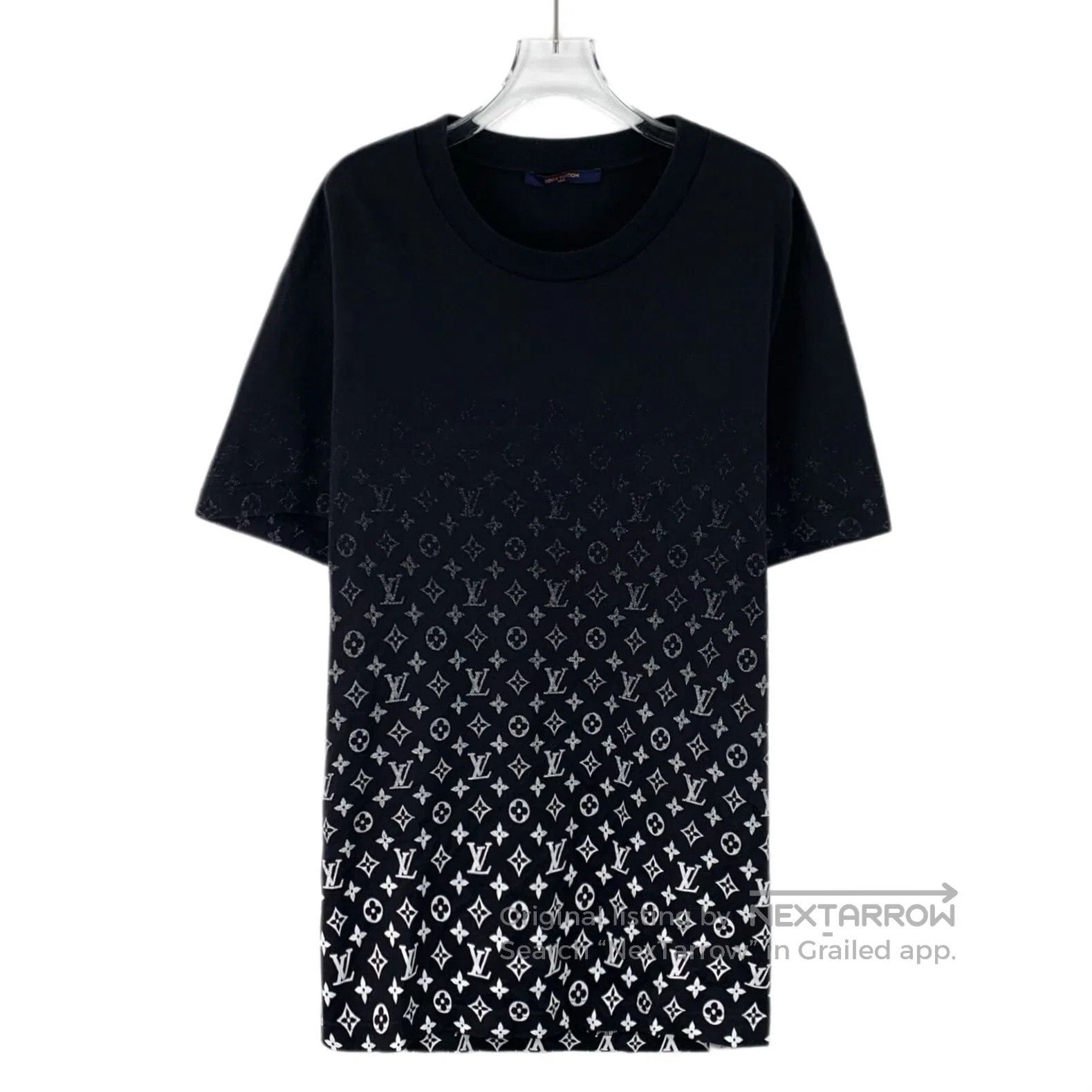 Louis Vuitton Louis Vuitton Black Logo Monogram Gradual Color Cotton Cre Size US XXL / EU 58 / 5 - 1 Thumbnail