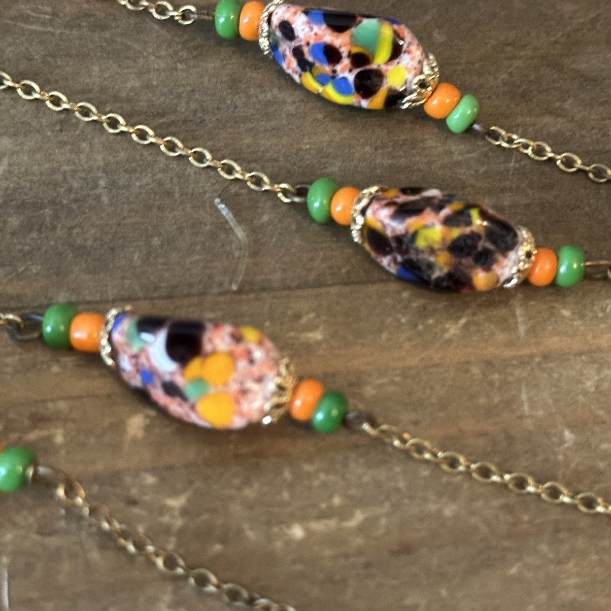 Vintage Vintage stationed Murano Art glass bead necklace Size ONE SIZE - 3 Thumbnail